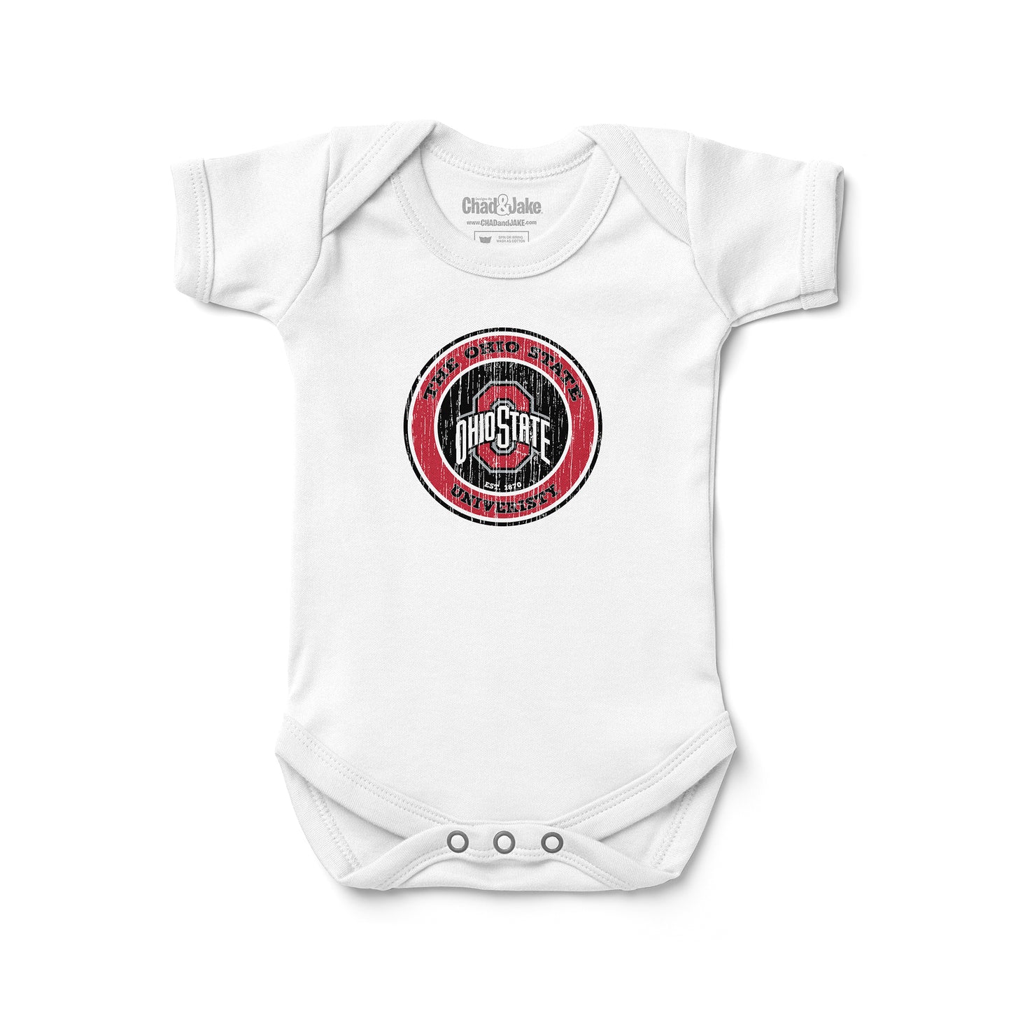 Newborn & Infant Chad & Jake White Ohio State Buckeyes Hyperlocal Bodysuit