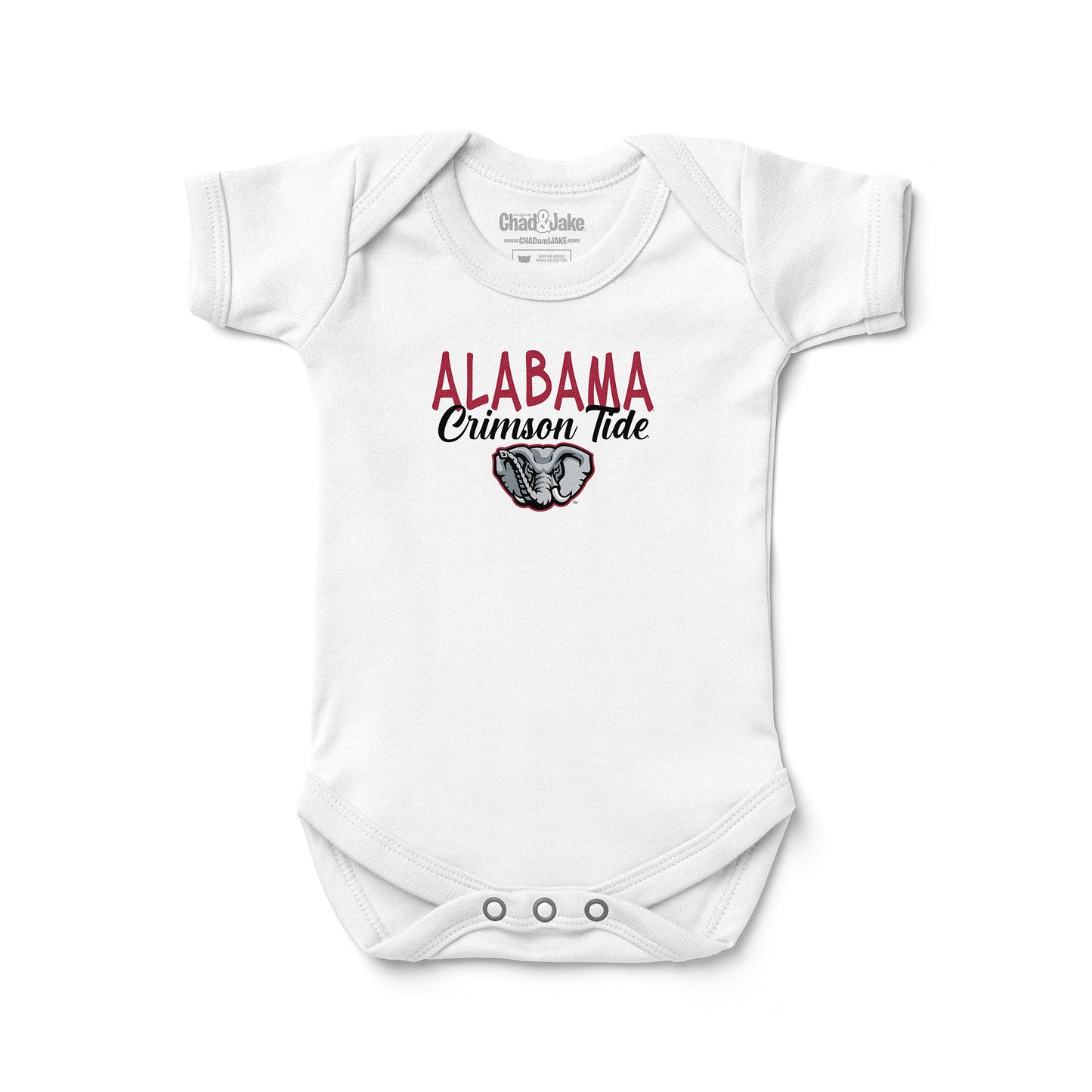 Newborn & Infant Chad & Jake White Alabama Crimson Tide Hyperlocal Bodysuit