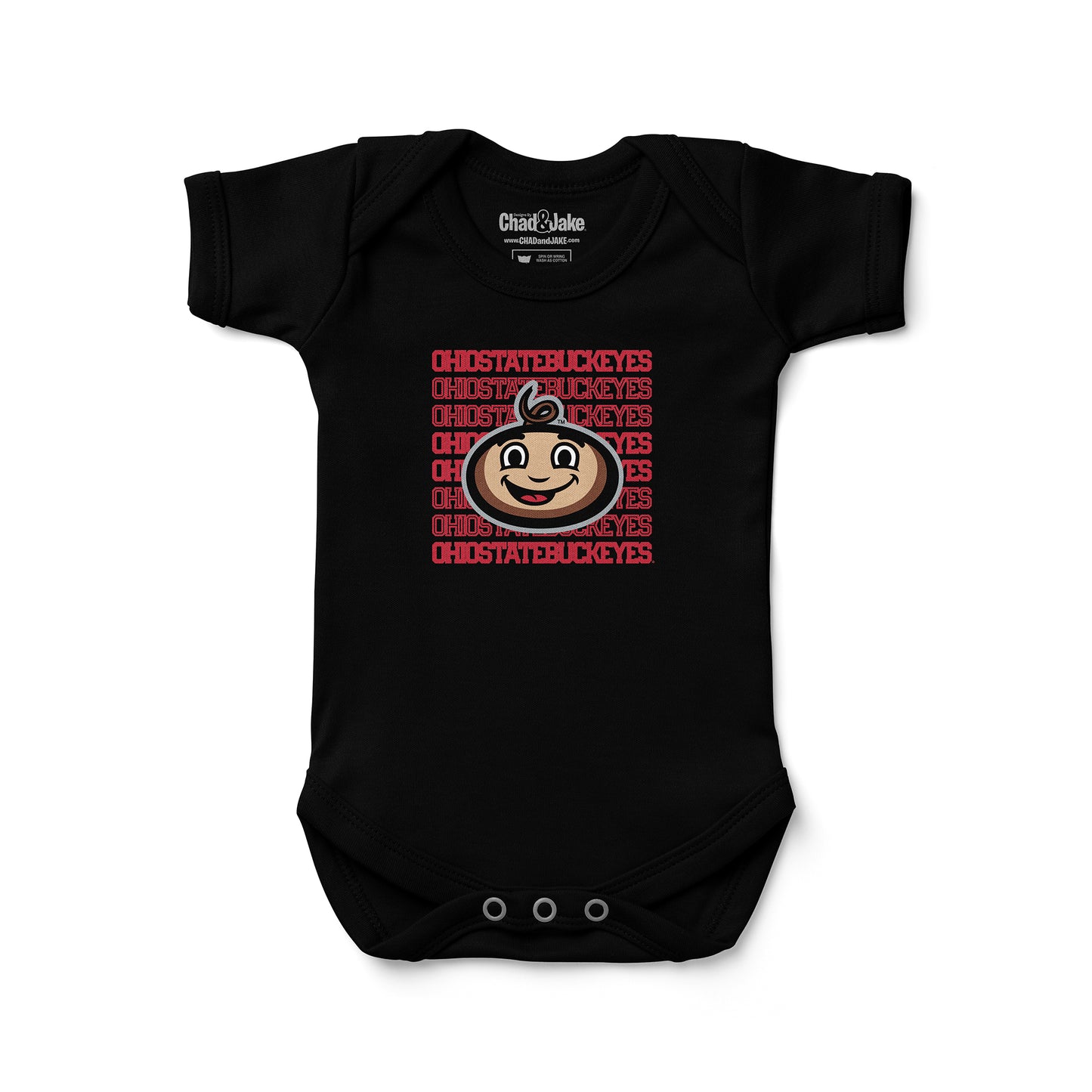 Newborn & Infant Chad & Jake Black Ohio State Buckeyes Baby Brutus Bodysuit