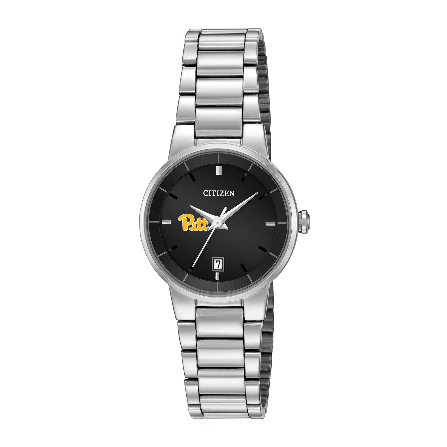 Women's Citizen Watch Silver Pitt Panthers Black Dial Stainless Steel Watch