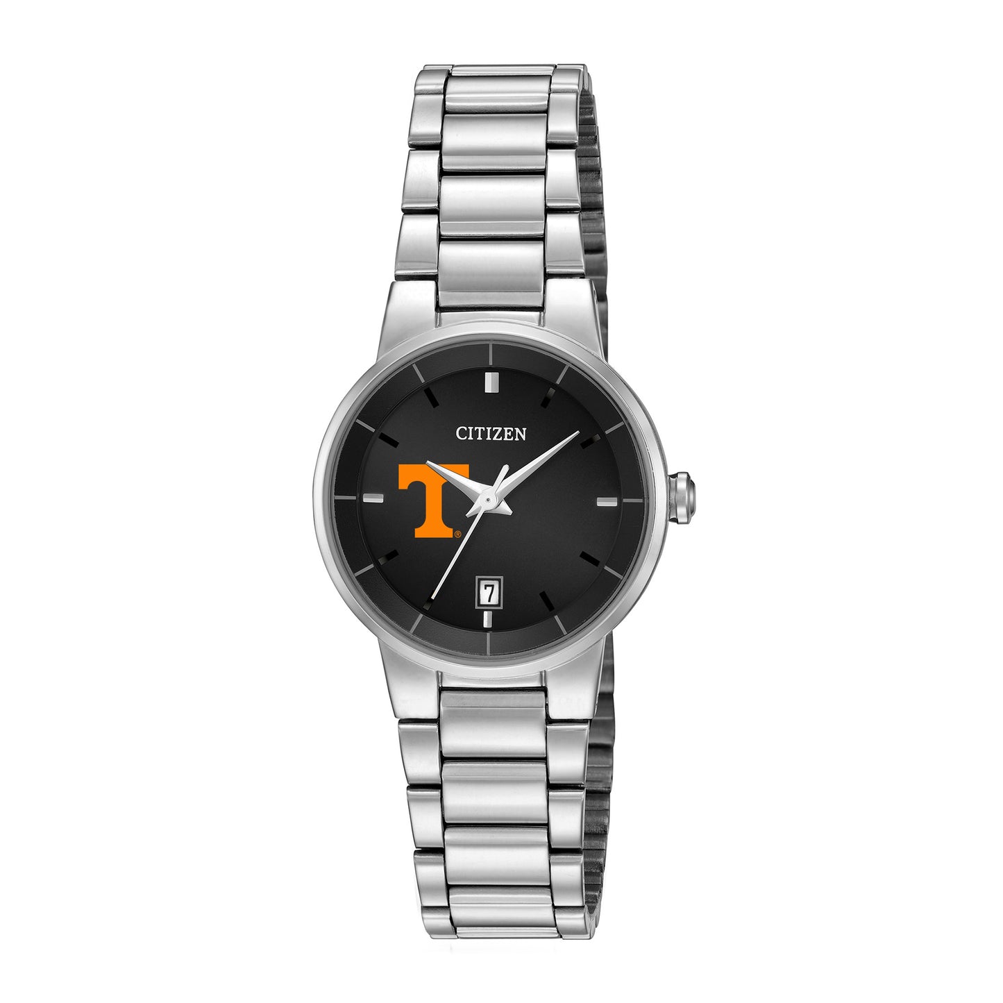 Women's Citizen Watch Silver Tennessee Volunteers Black Dial Stainless Steel Watch