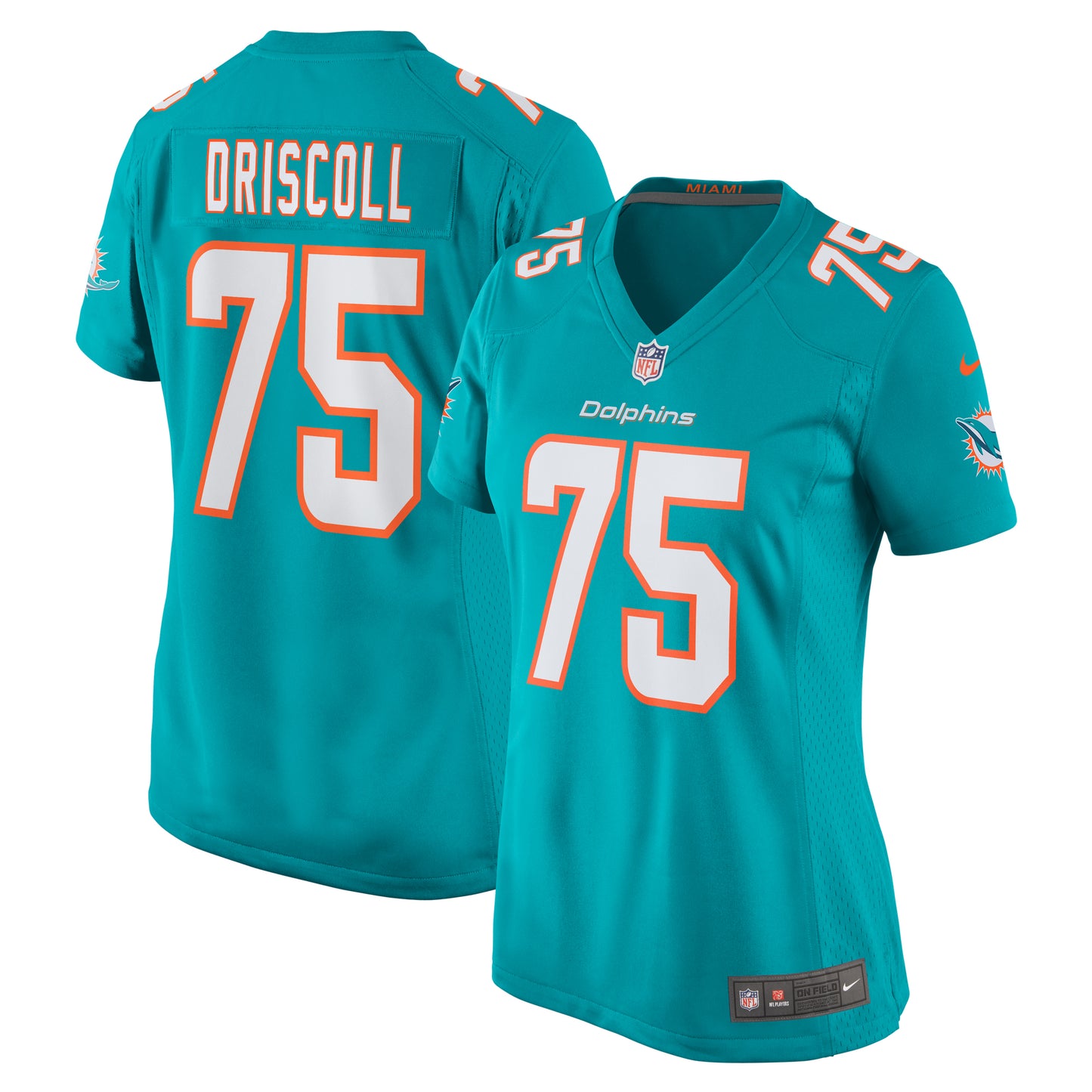 Women's Nike Jack Driscoll Aqua Miami Dolphins Team Game Jersey