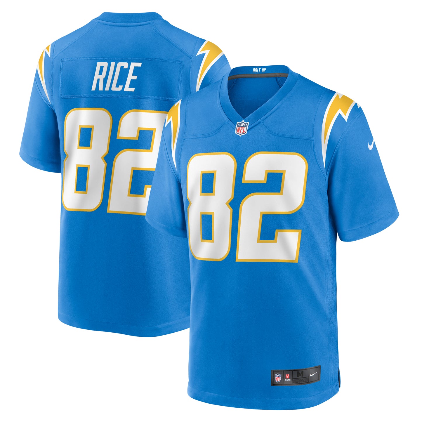 Men's Nike Brenden Rice Powder Blue Los Angeles Chargers Team Game Jersey