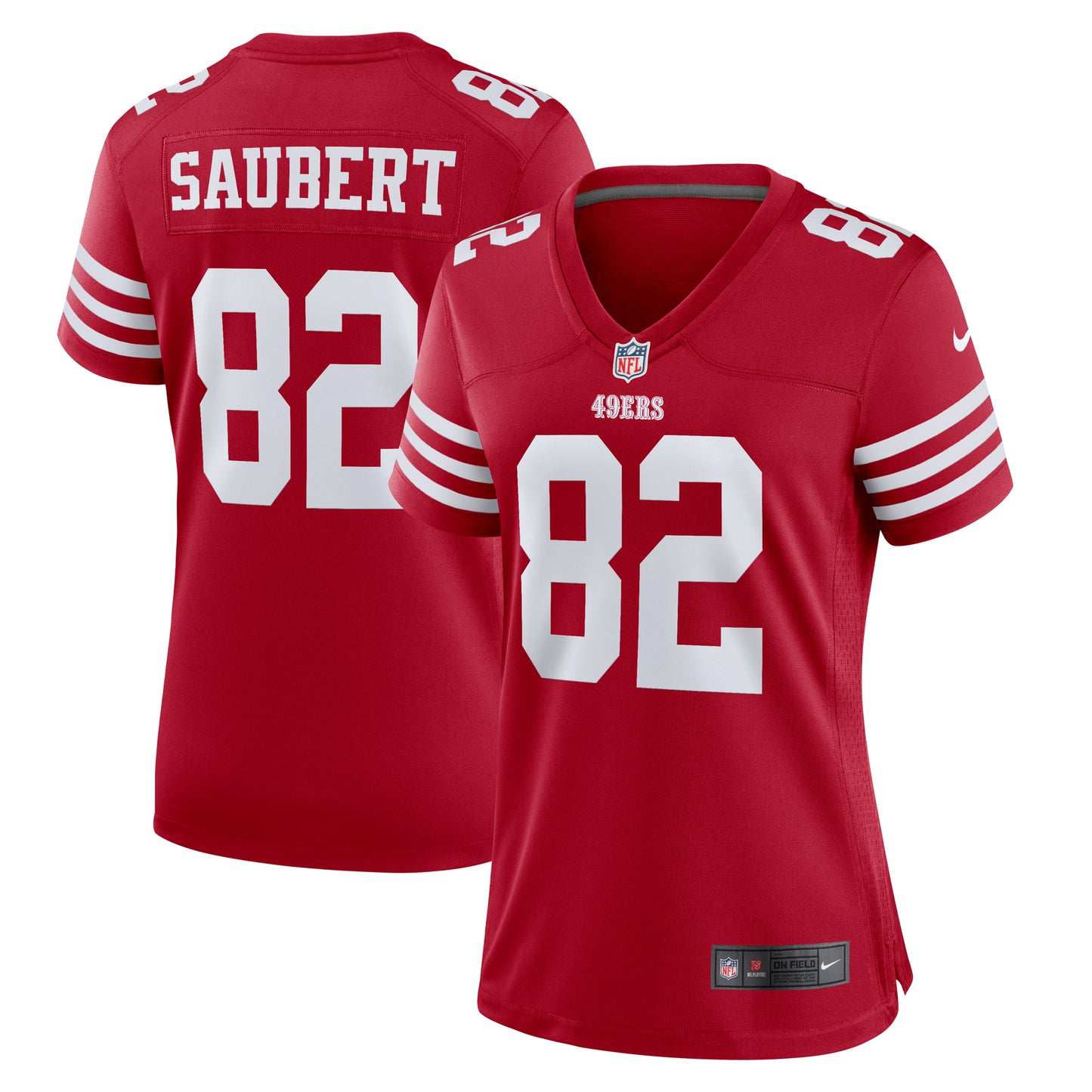 Women's Nike Eric Saubert Scarlet San Francisco 49ers Team Game Jersey
