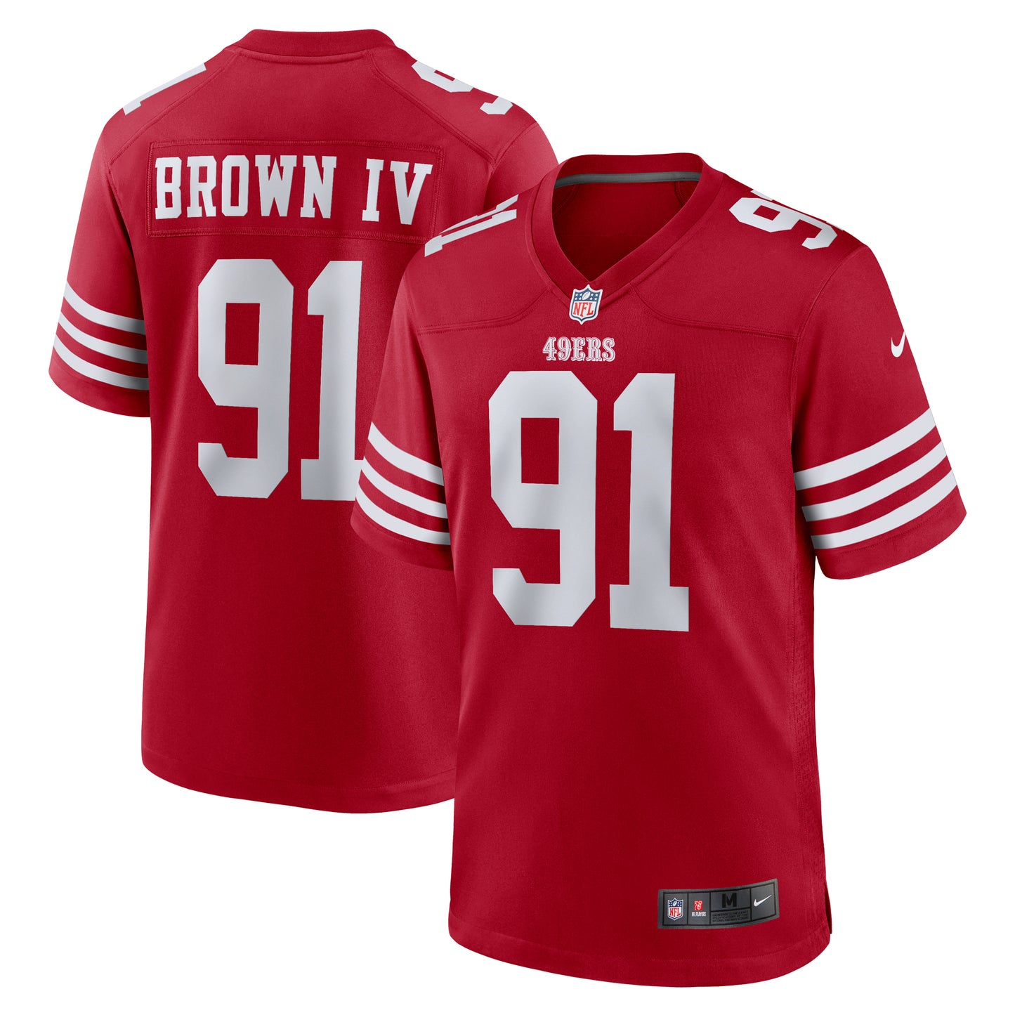 Men's Nike Earnest Brown IV Scarlet San Francisco 49ers Team Game Jersey