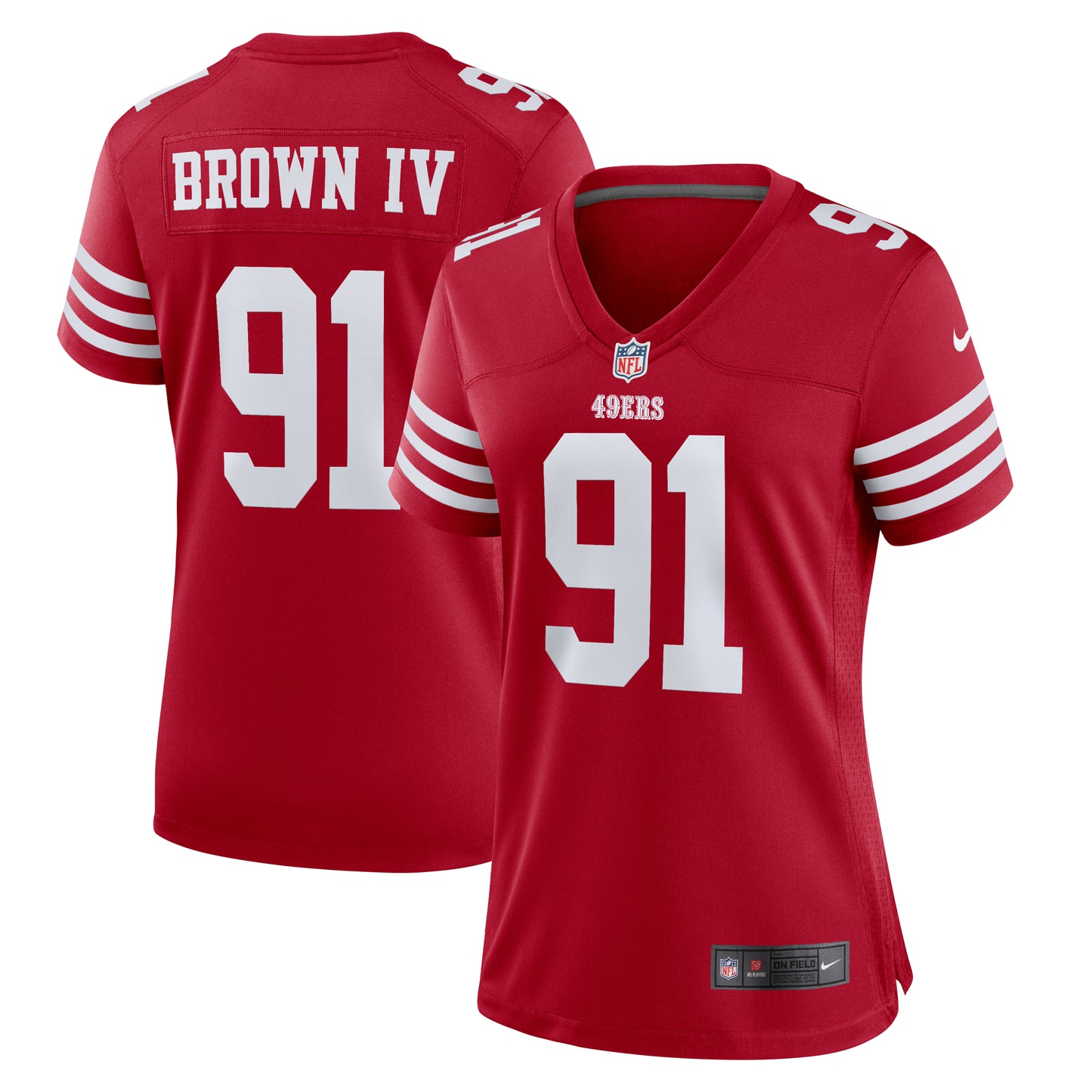Women's Nike Earnest Brown IV Scarlet San Francisco 49ers Team Game Jersey