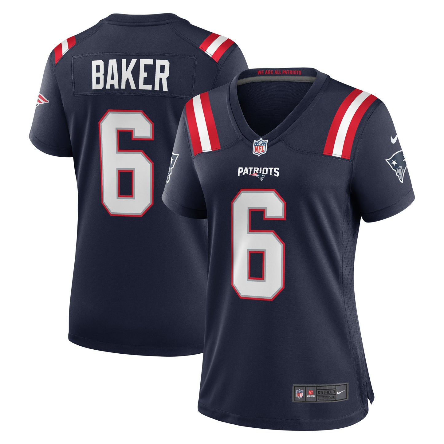 Women's Nike Javon Baker Navy New England Patriots Team Game Jersey