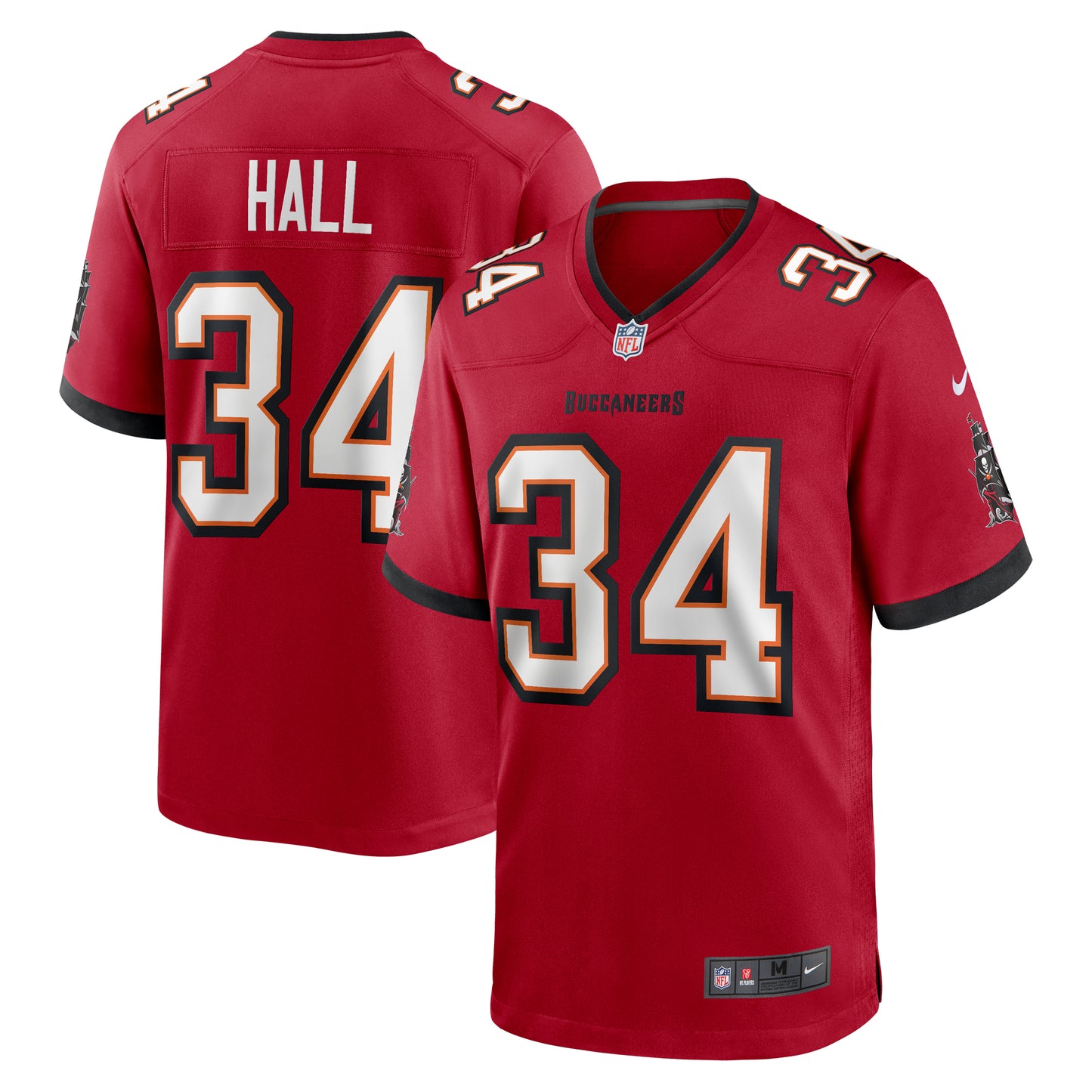 Men's Nike Bryce Hall Red Tampa Bay Buccaneers Team Game Jersey