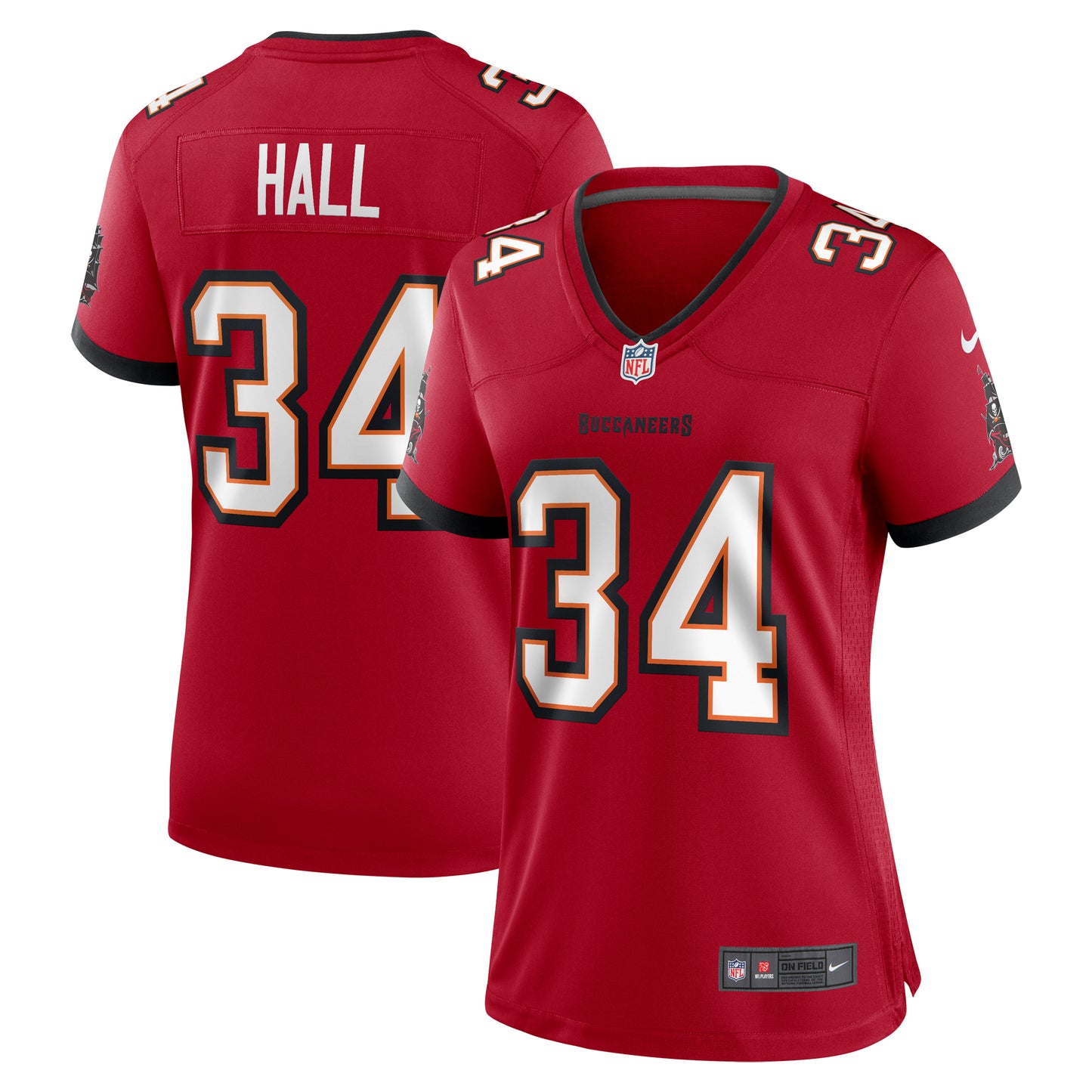 Women's Nike Bryce Hall Red Tampa Bay Buccaneers Team Game Jersey