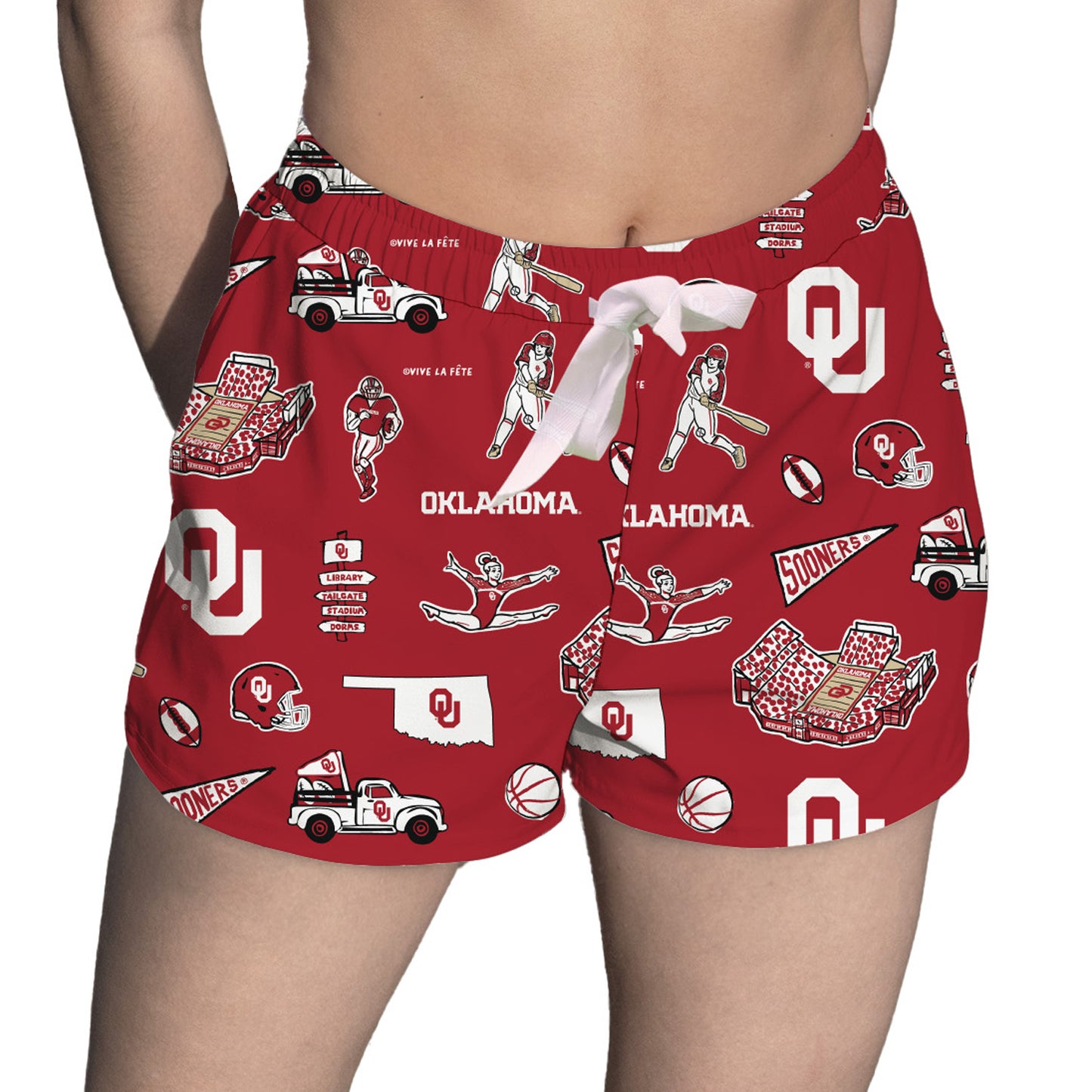 Women's Vive La Fete Crimson Oklahoma Sooners Impressions Artwork Lounge Shorts