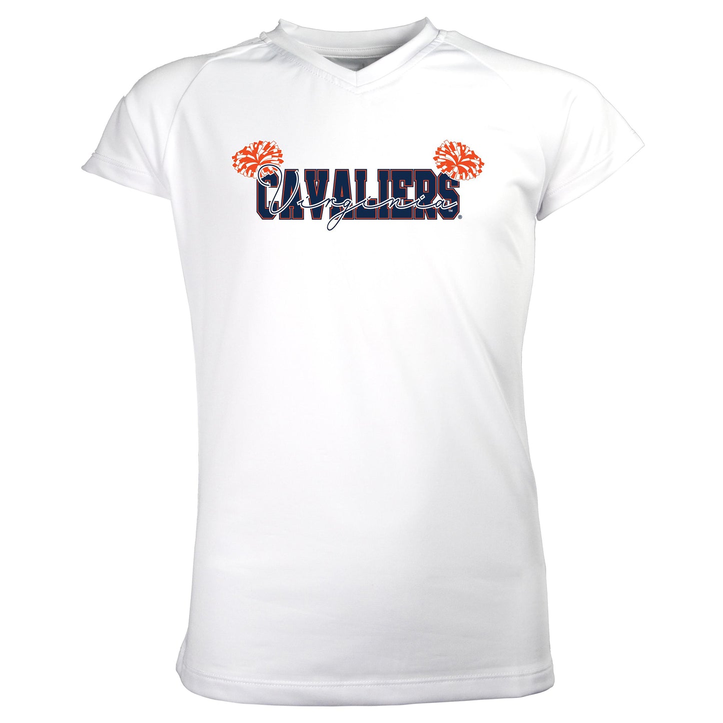 Girls Youth Garb White Virginia Cavaliers Brittany V-Neck T-Shirt