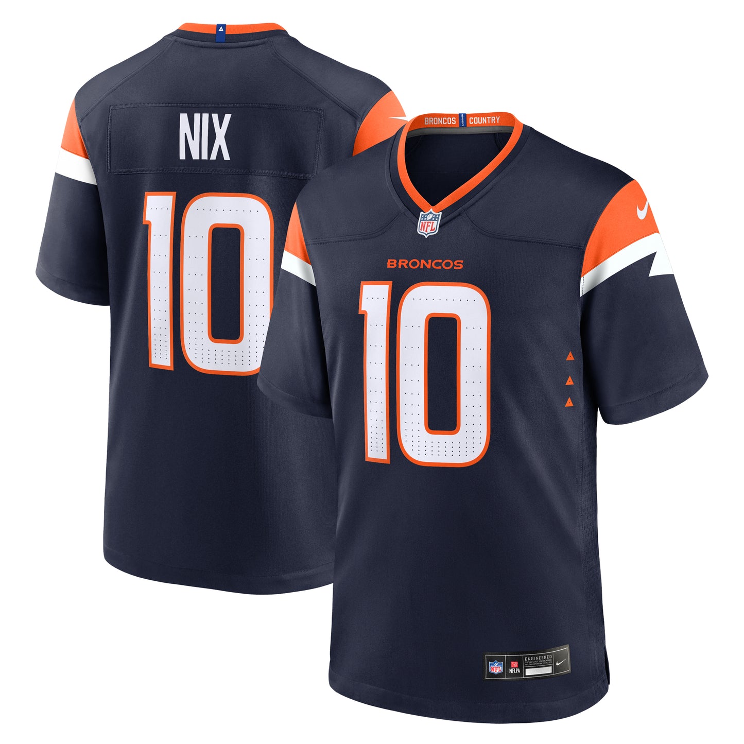 Men's Nike Bo Nix Navy Denver Broncos Alternate Game Jersey