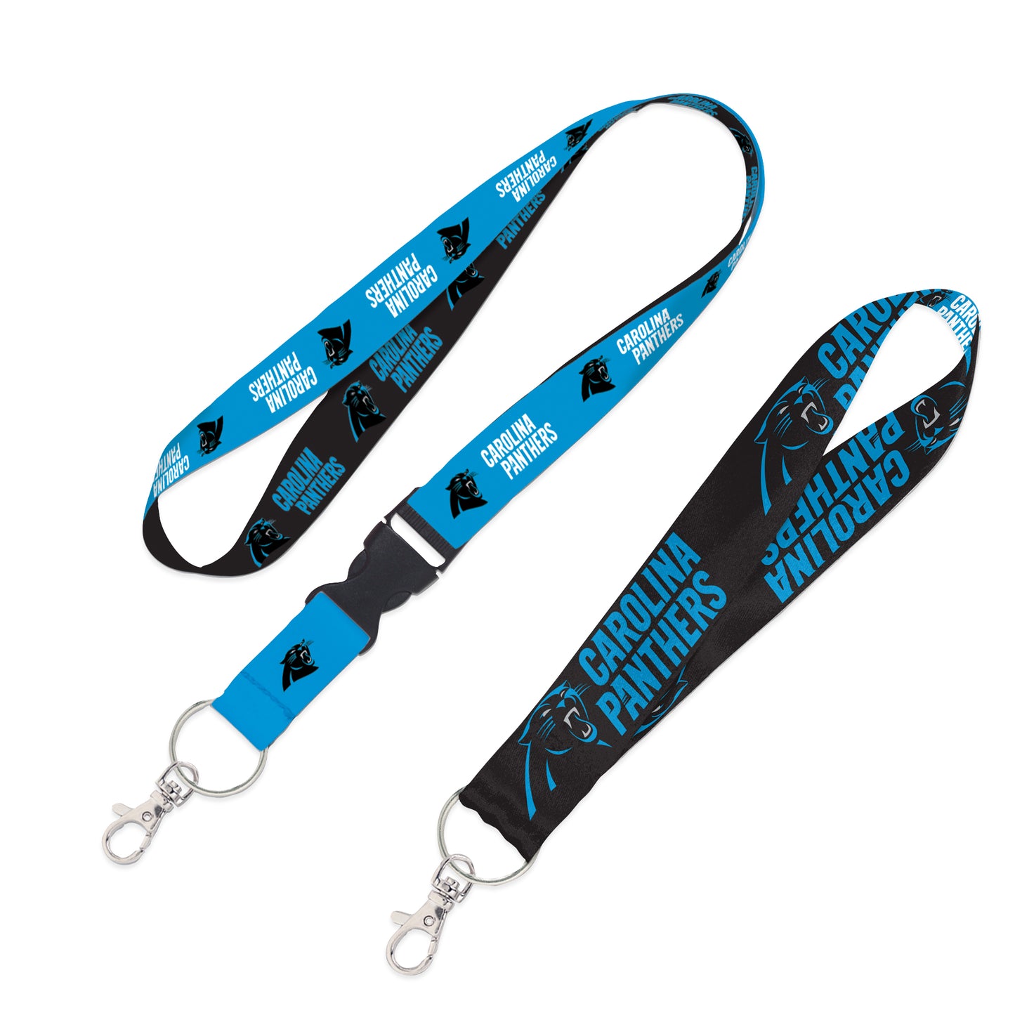 WinCraft Carolina Panthers 2-Pack Lanyard with Detachable Buckle & Key Strap Set