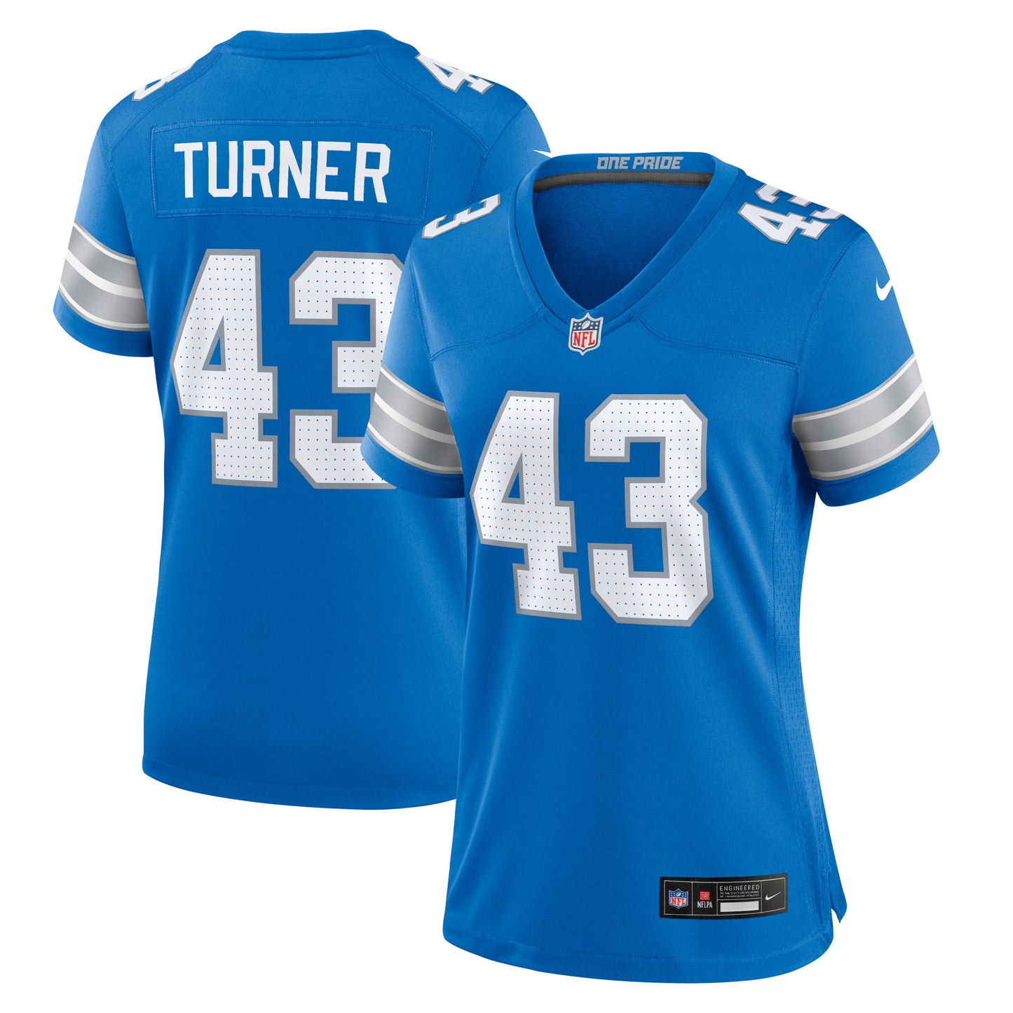 Women's Nike James Turner Blue Detroit Lions Game Jersey