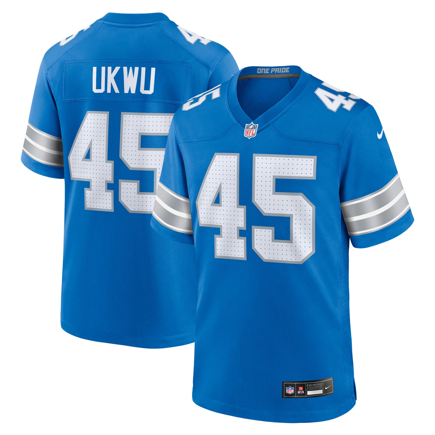 Men's Nike Isaac Ukwu Blue Detroit Lions Game Jersey