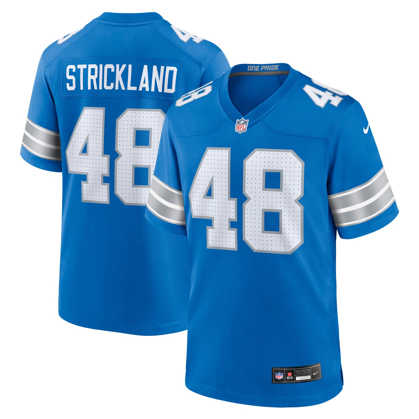 Men's Nike Loren Strickland Blue Detroit Lions Game Jersey