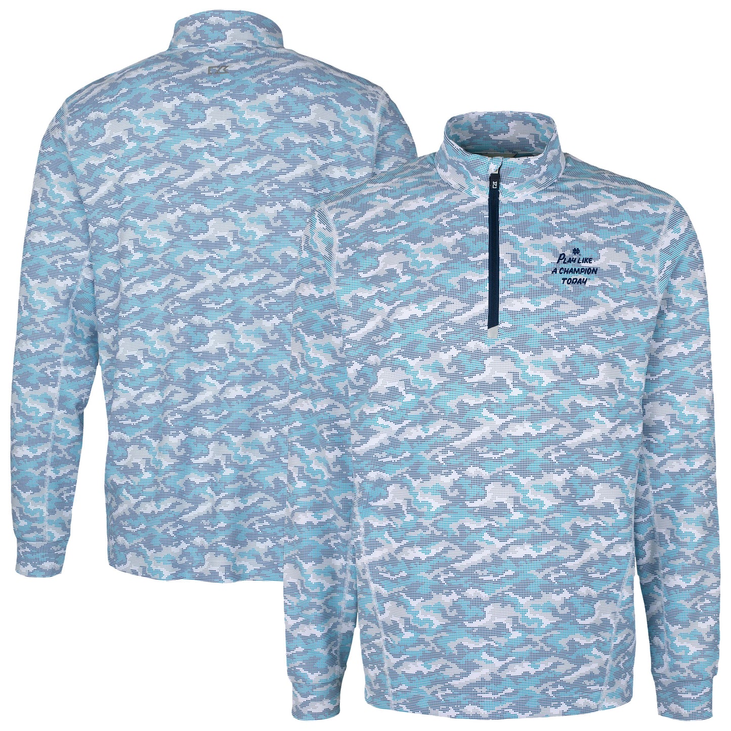 Men's Cutter & Buck Purple Notre Dame Fighting Irish Play Like A Champion Today Traverse Stretch Camo Print Eco Quarter-Zip Top