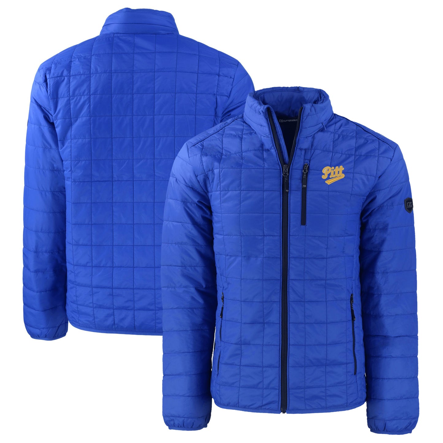 Men's Cutter & Buck Royal Pitt Panthers Rainier Primaloft Eco Full-Zip Hybrid Jacket