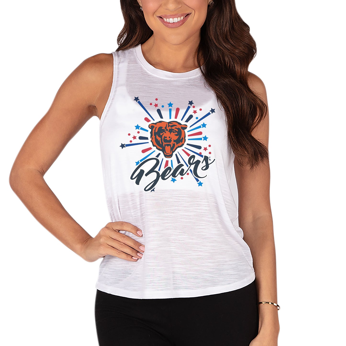Women's Concepts Sport White Chicago Bears Infuse Knit Tank Top
