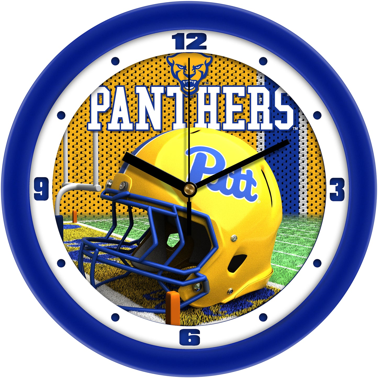 Pitt Panthers 11.5'' Suntime Premium Glass Face Football Helmet Wall Clock
