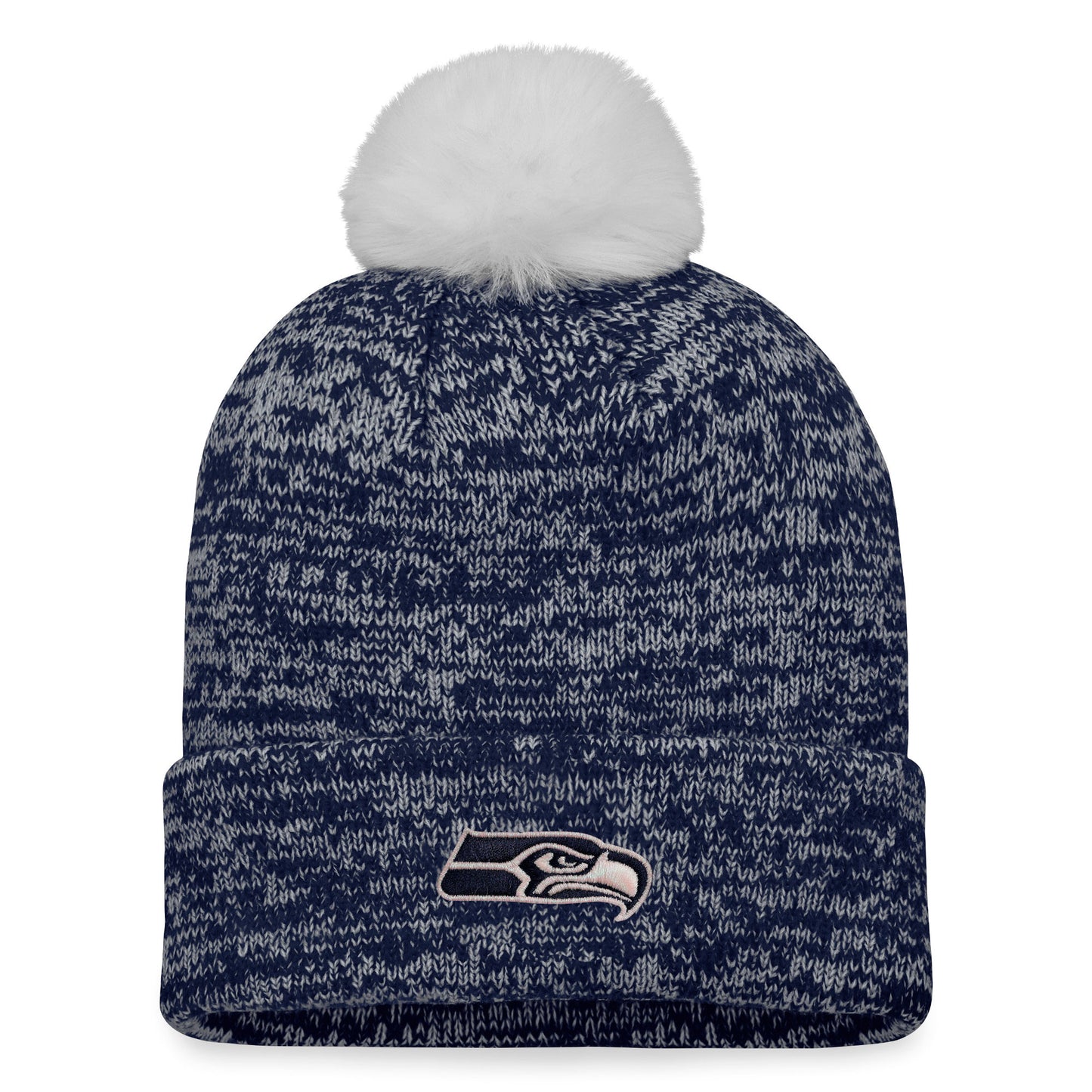 Women's Fanatics Navy Seattle Seahawks Iconic Cuffed Knit Hat with Pom