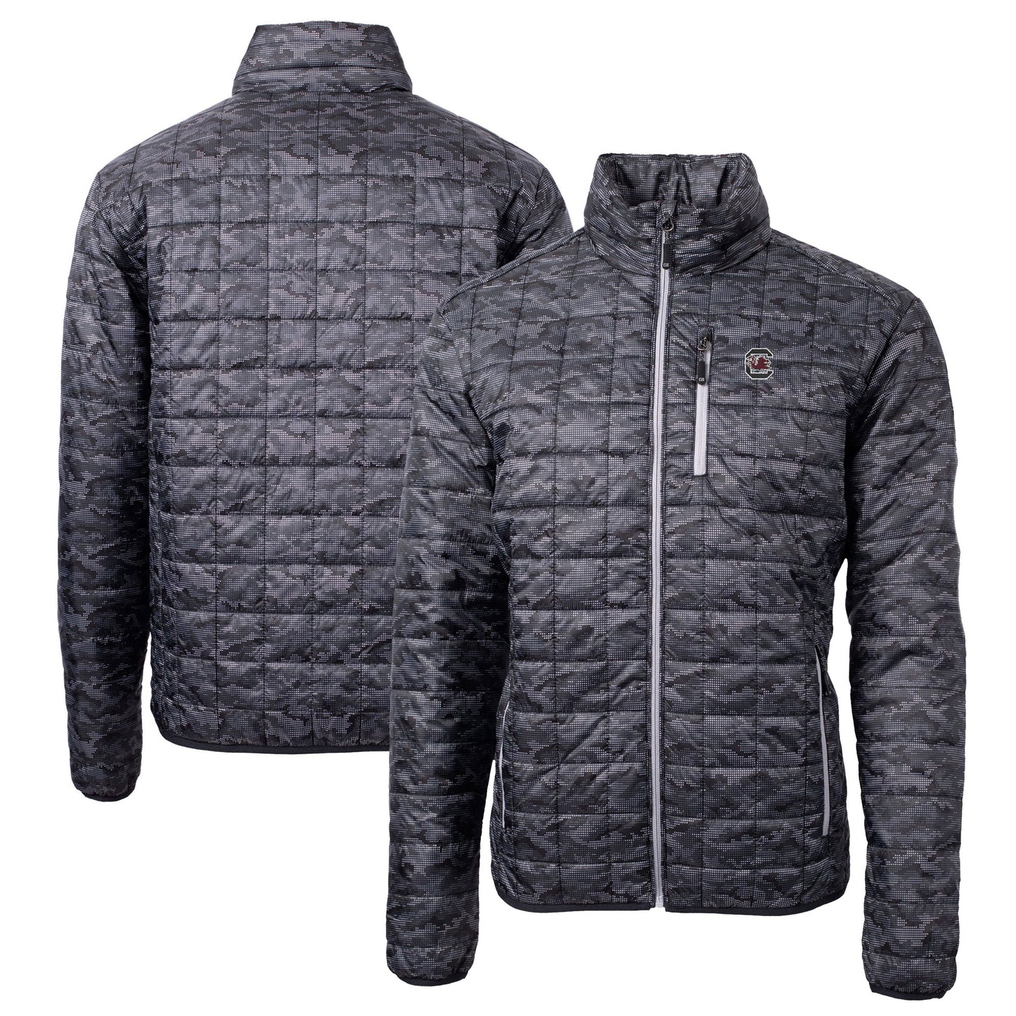 Men's Cutter & Buck Black South Carolina Gamecocks Rainier Primaloft Eco Full-Zip Hooded Jacket