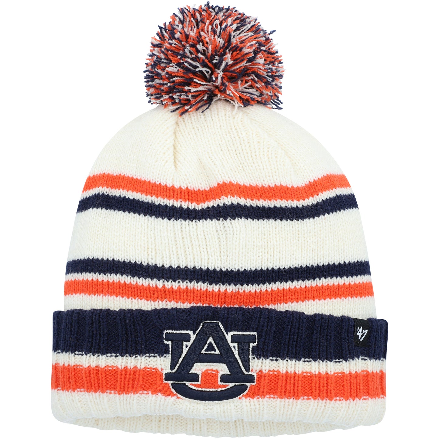 Youth '47 Cream Auburn Tigers Driftway Cuffed Knit Hat with Pom