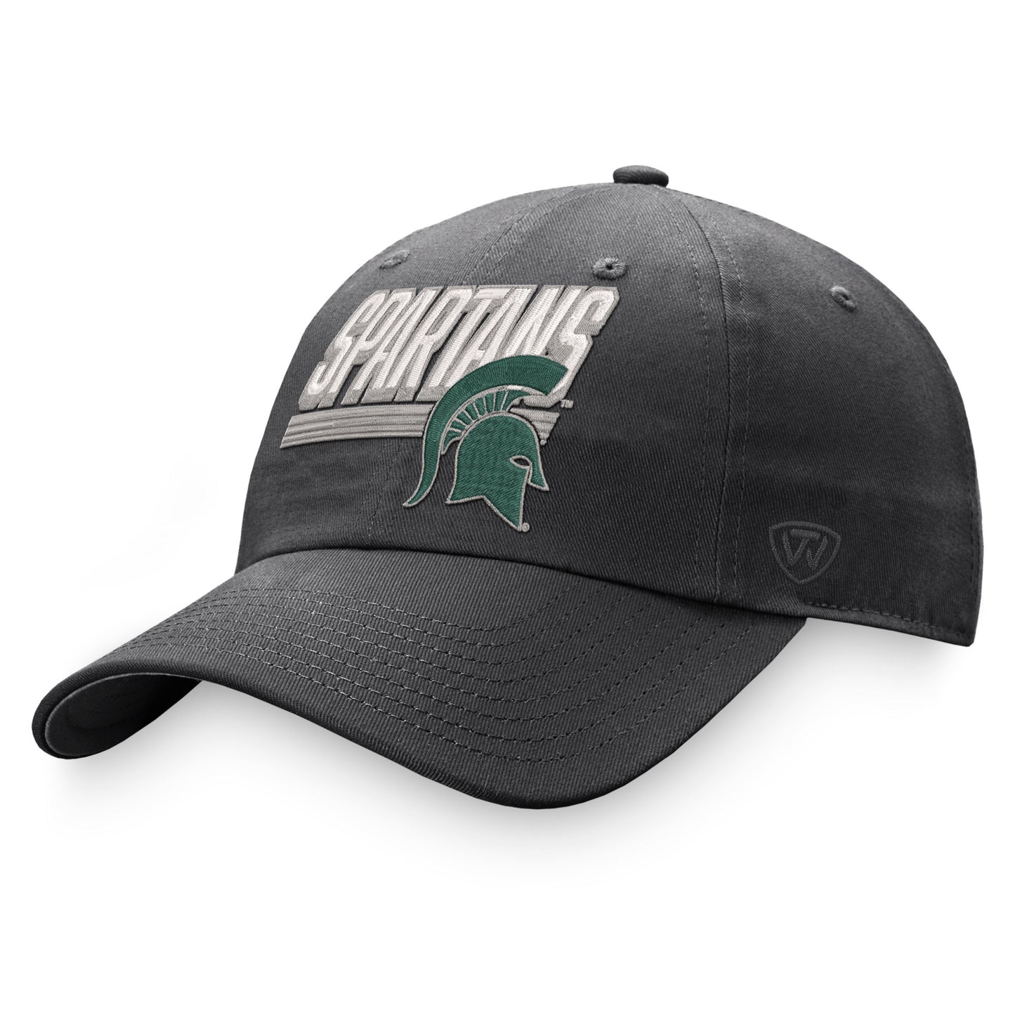 Men's Top of the World Charcoal Michigan State Spartans Slice Adjustable Hat
