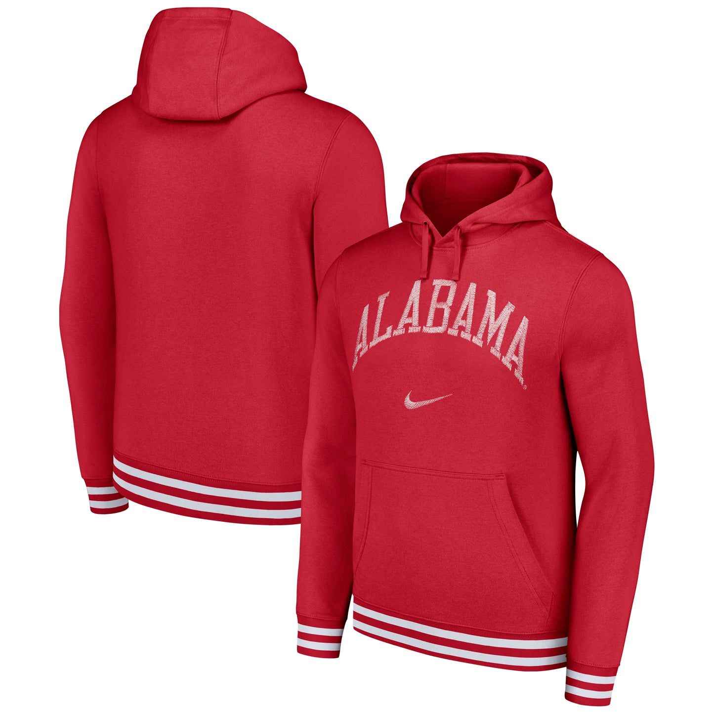 Men's Nike Crimson Alabama Crimson Tide Distressed Sketch Retro Fitted Pullover Hoodie