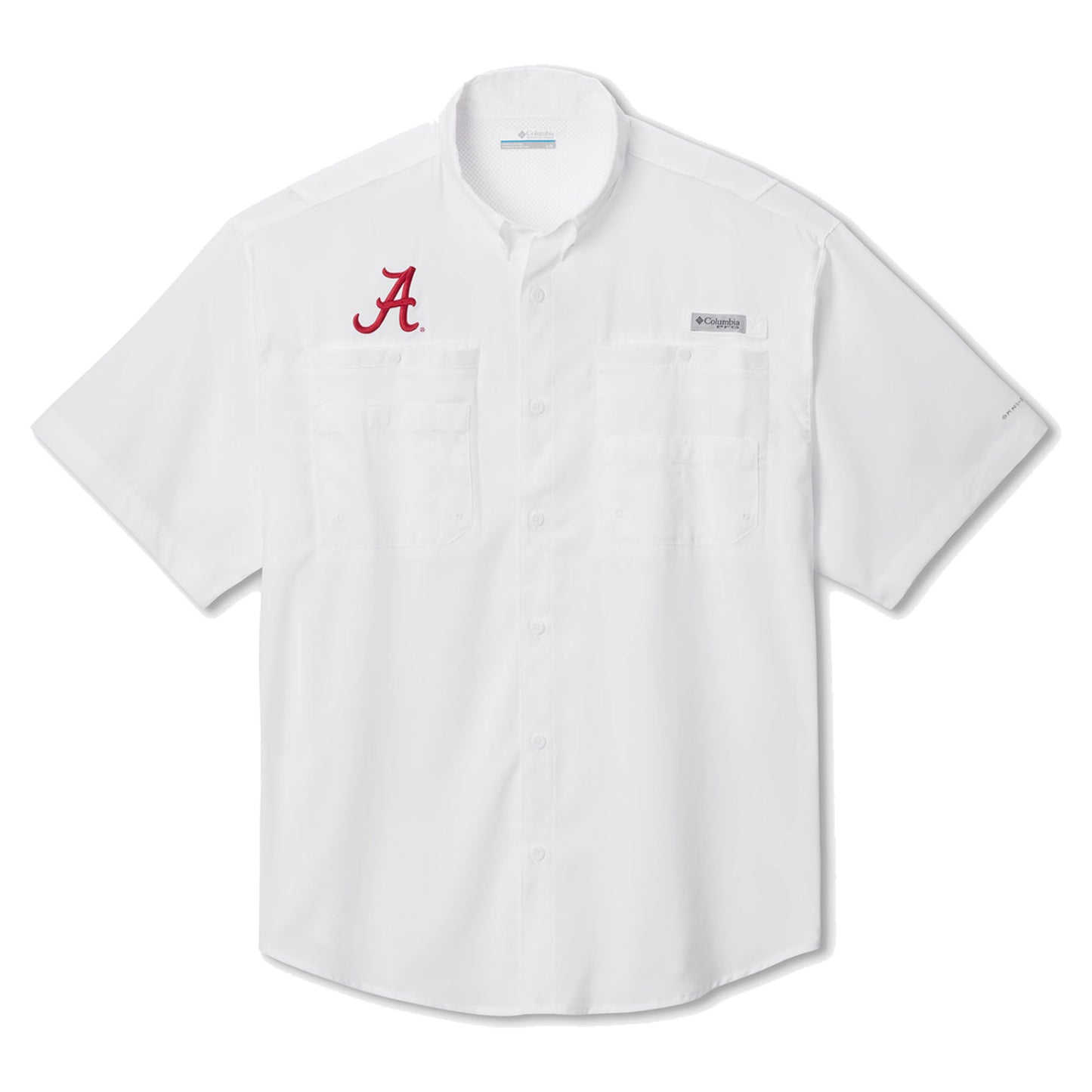 Men's Columbia White Alabama Crimson Tide Big & Tall Tamiami Omni-Shade Button-Down Shirt