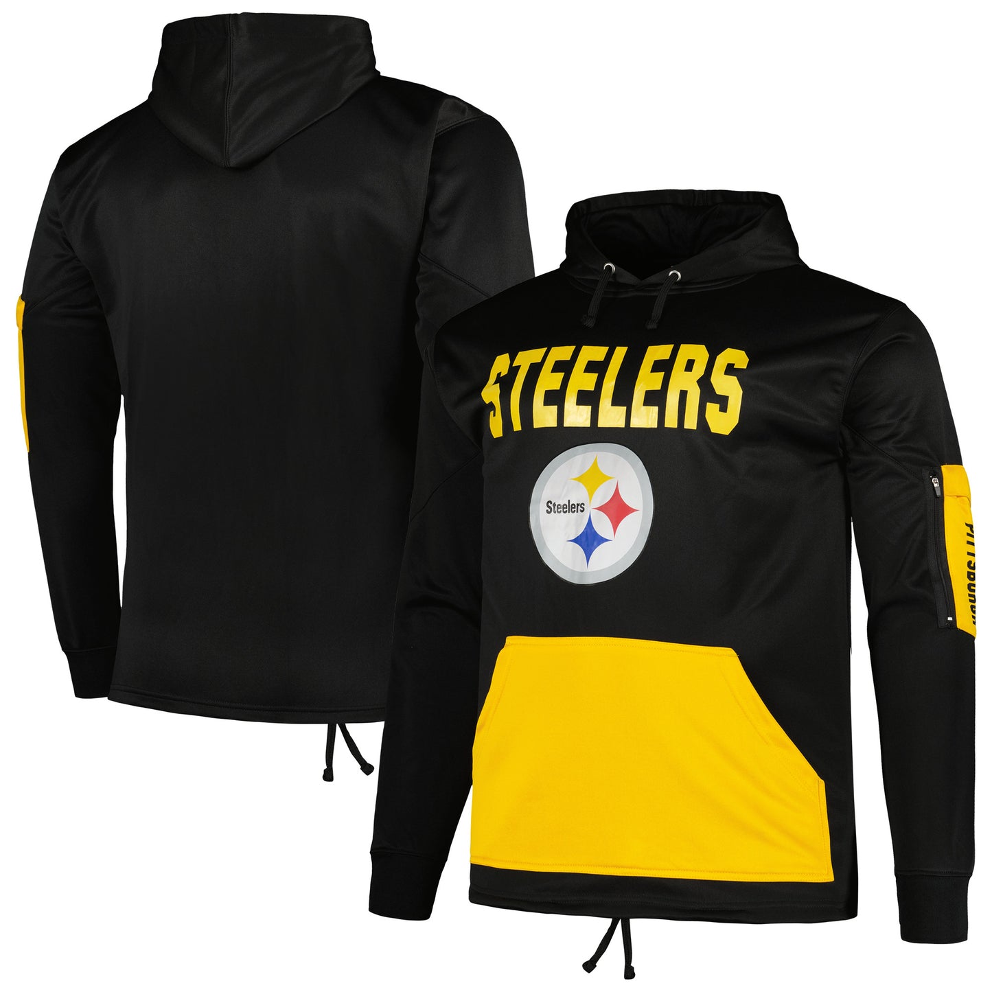 Men's Fanatics Black Pittsburgh Steelers Big & Tall Pullover Hoodie