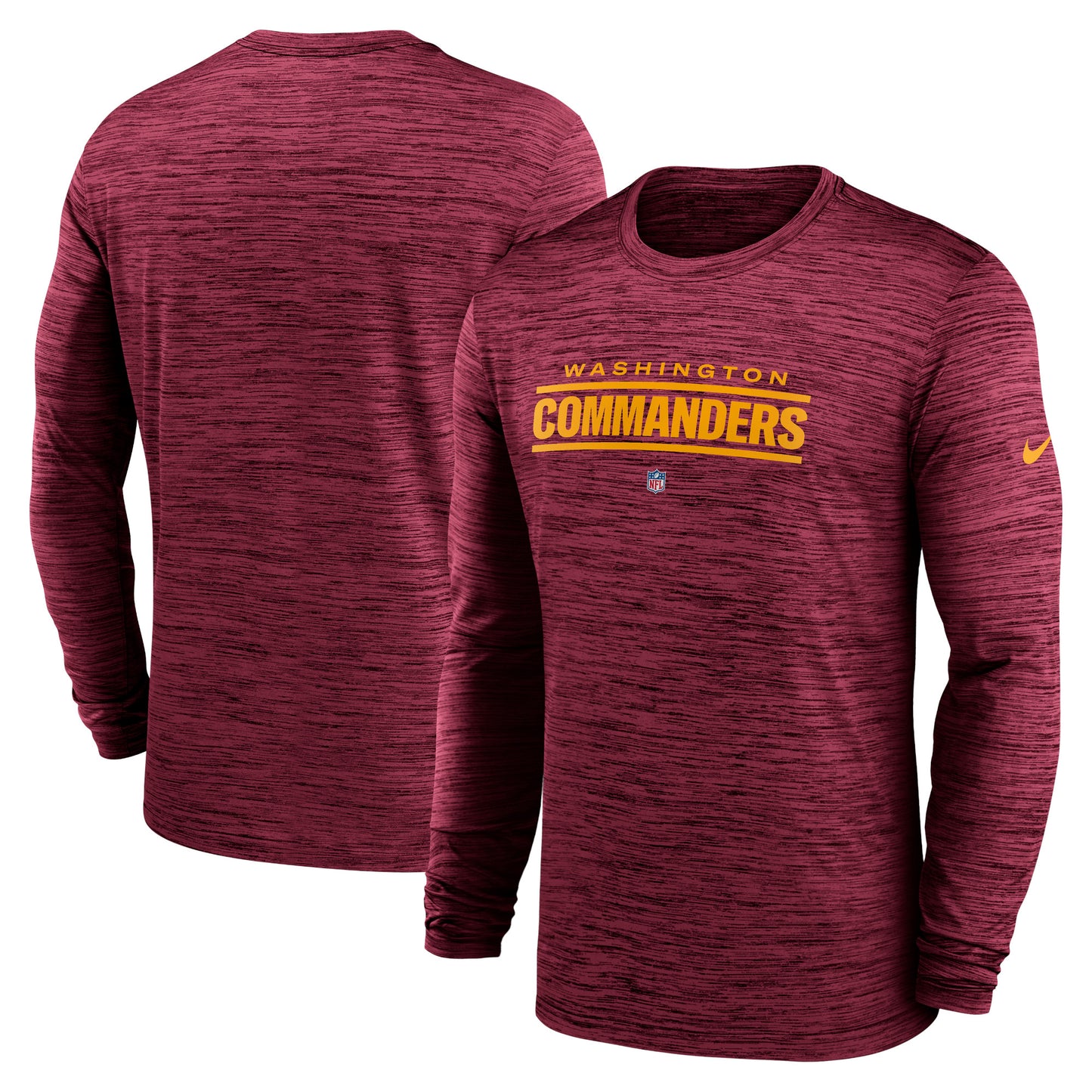 Men's Nike Burgundy Washington Commanders Sideline Team Velocity Performance Long Sleeve T-Shirt