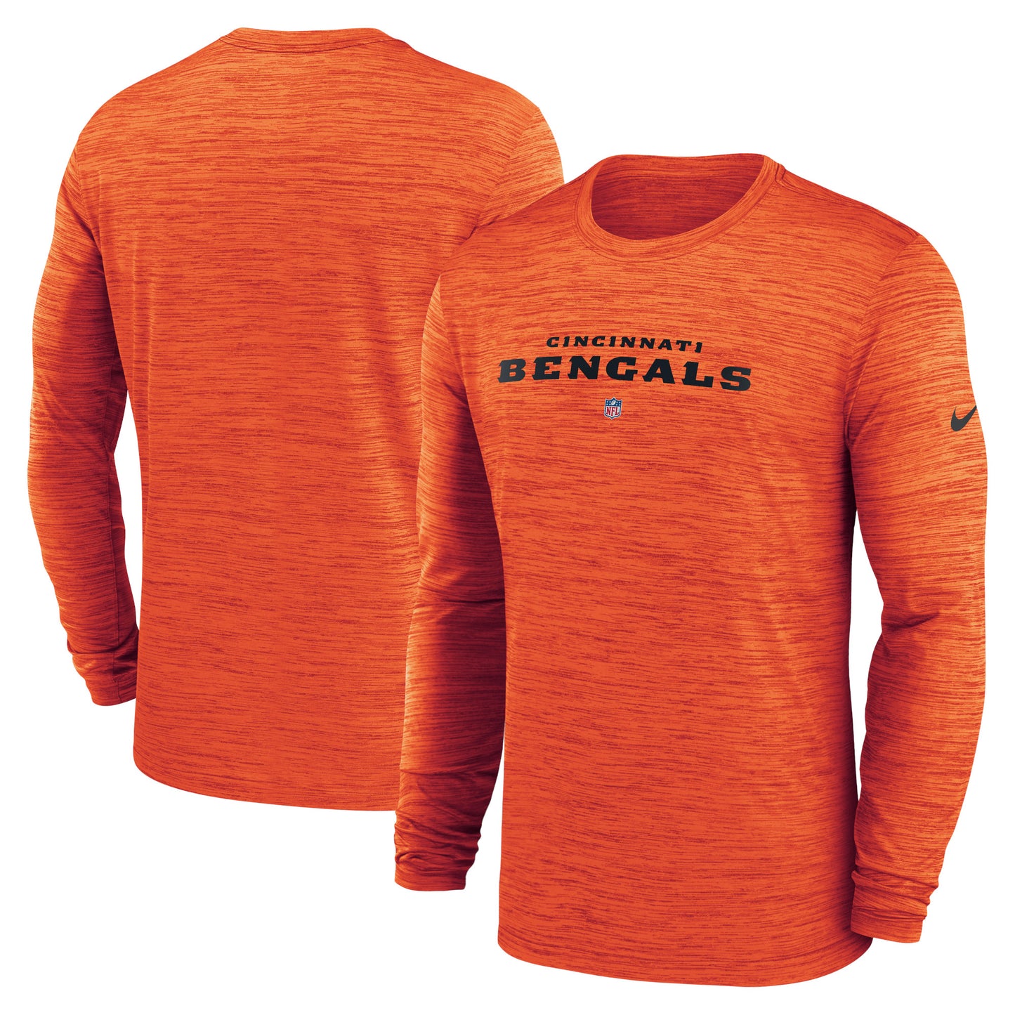 Men's Nike Orange Cincinnati Bengals Sideline Team Velocity Performance Long Sleeve T-Shirt