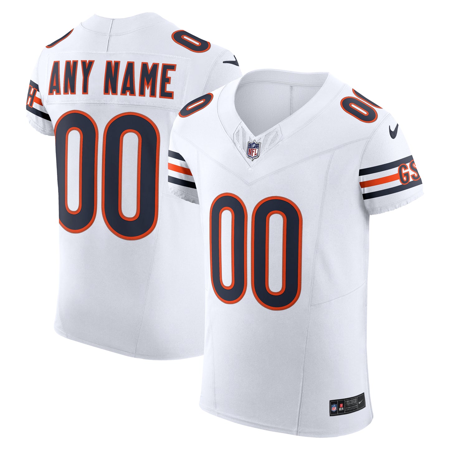 Men's Nike White Chicago Bears Vapor F.U.S.E. Elite Custom Jersey
