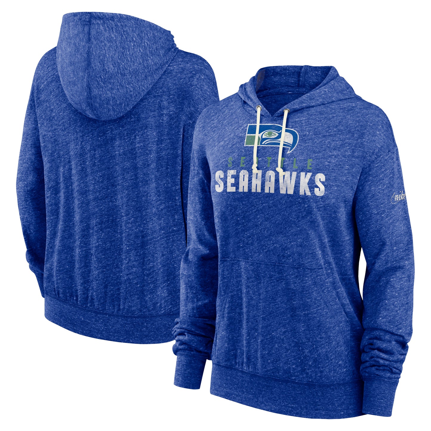 Women's Nike Royal Seattle Seahawks Rewind Gym Vintage Lighweight Pullover Hoodie