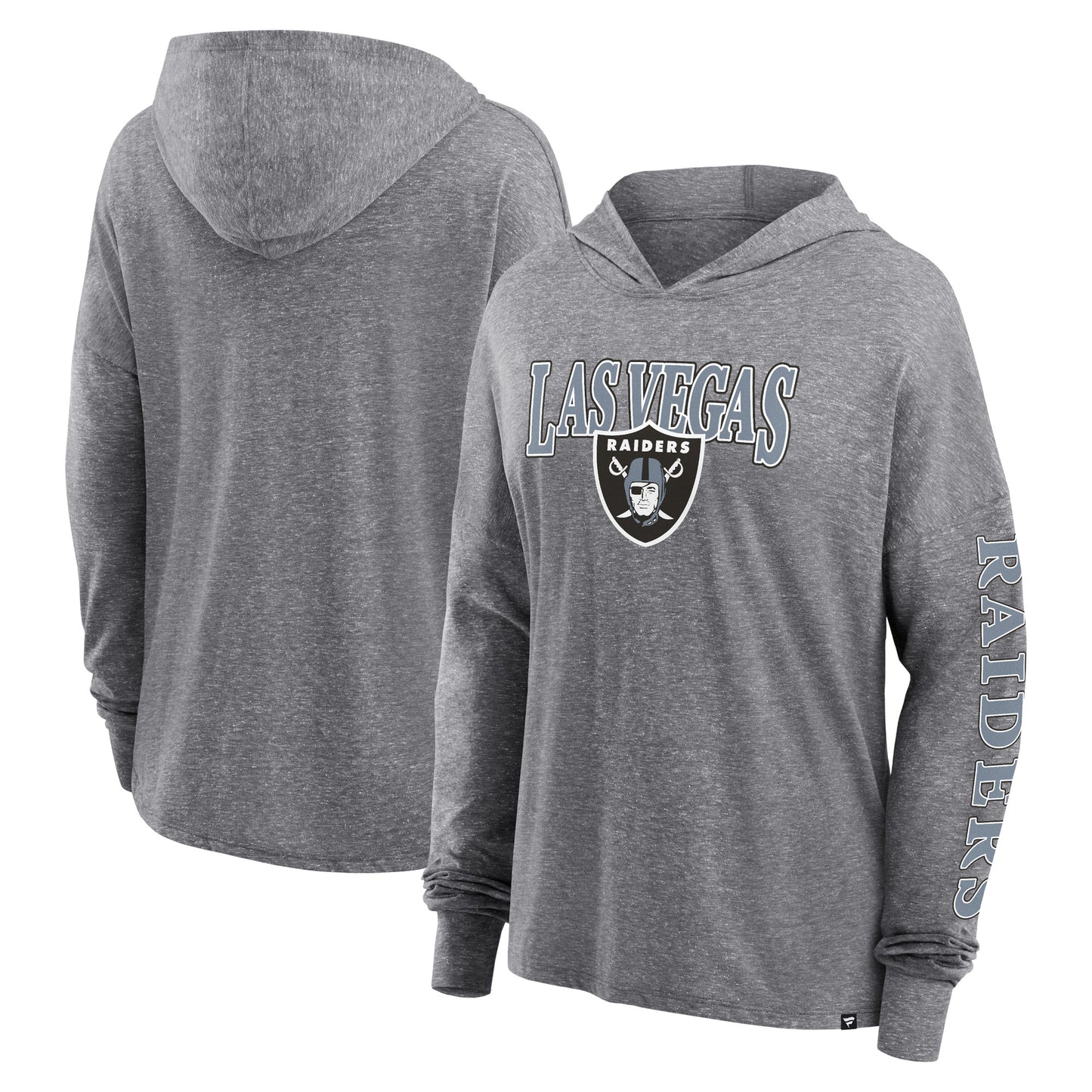 Women's Fanatics Heather Gray Las Vegas Raiders Classic Outline Pullover Hoodie