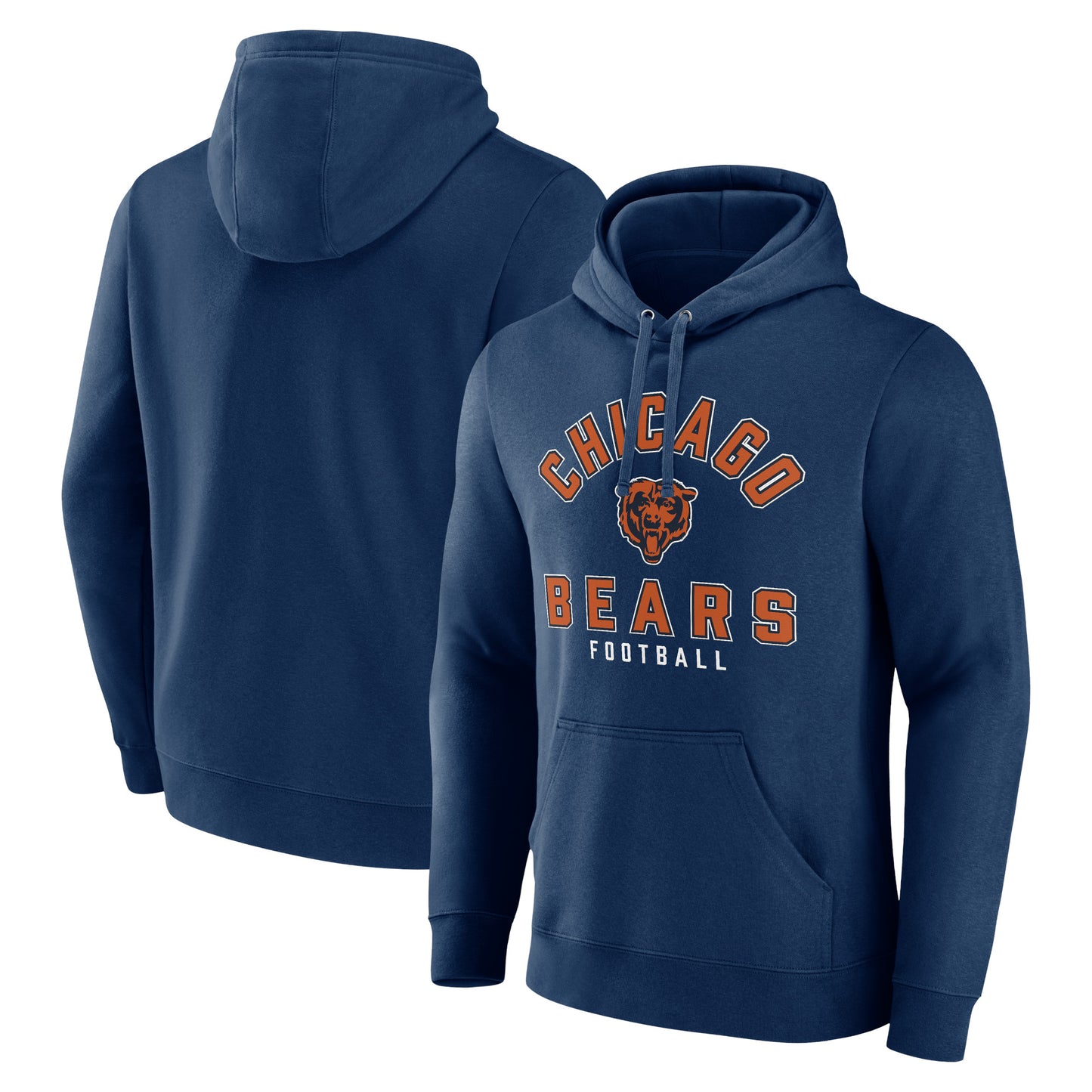 Men's Fanatics Navy Chicago Bears Between the Pylons Pullover Hoodie