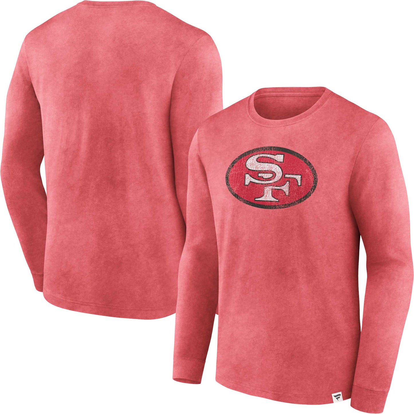 Men's Fanatics Scarlet San Francisco 49ers Washed Primary Long Sleeve T-Shirt