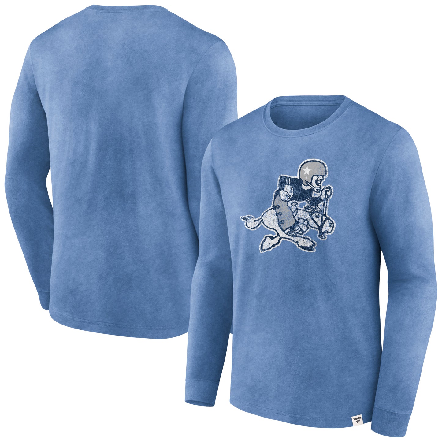 Men's Fanatics Heather Royal Dallas Cowboys Washed Primary Long Sleeve T-Shirt