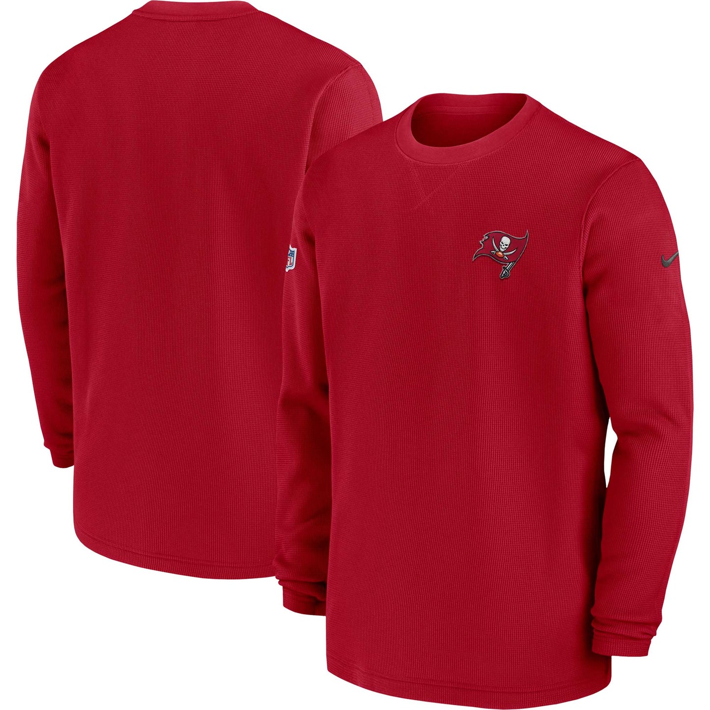 Men's Nike Red Tampa Bay Buccaneers 2023 Sideline Throwback Heavy Brushed Waffle Long Sleeve Top