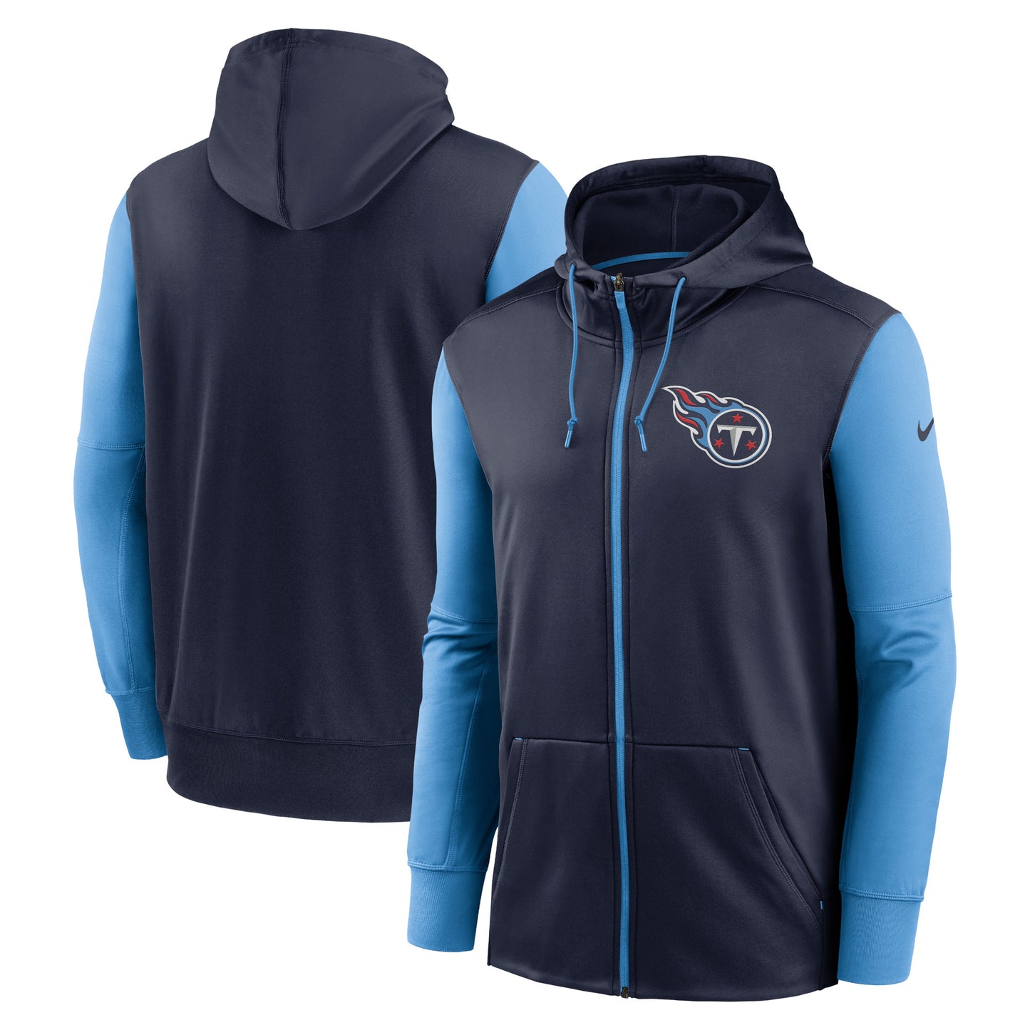 Men's Nike Navy Tennessee Titans Performance Full-Zip Hoodie