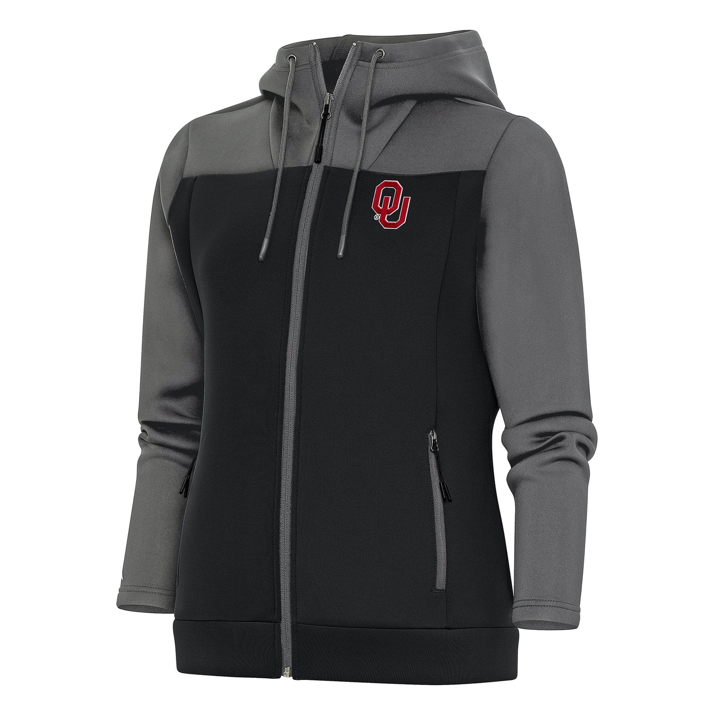 Women's Antigua Steel/Charcoal Oklahoma Sooners Protect Full-Zip Jacket