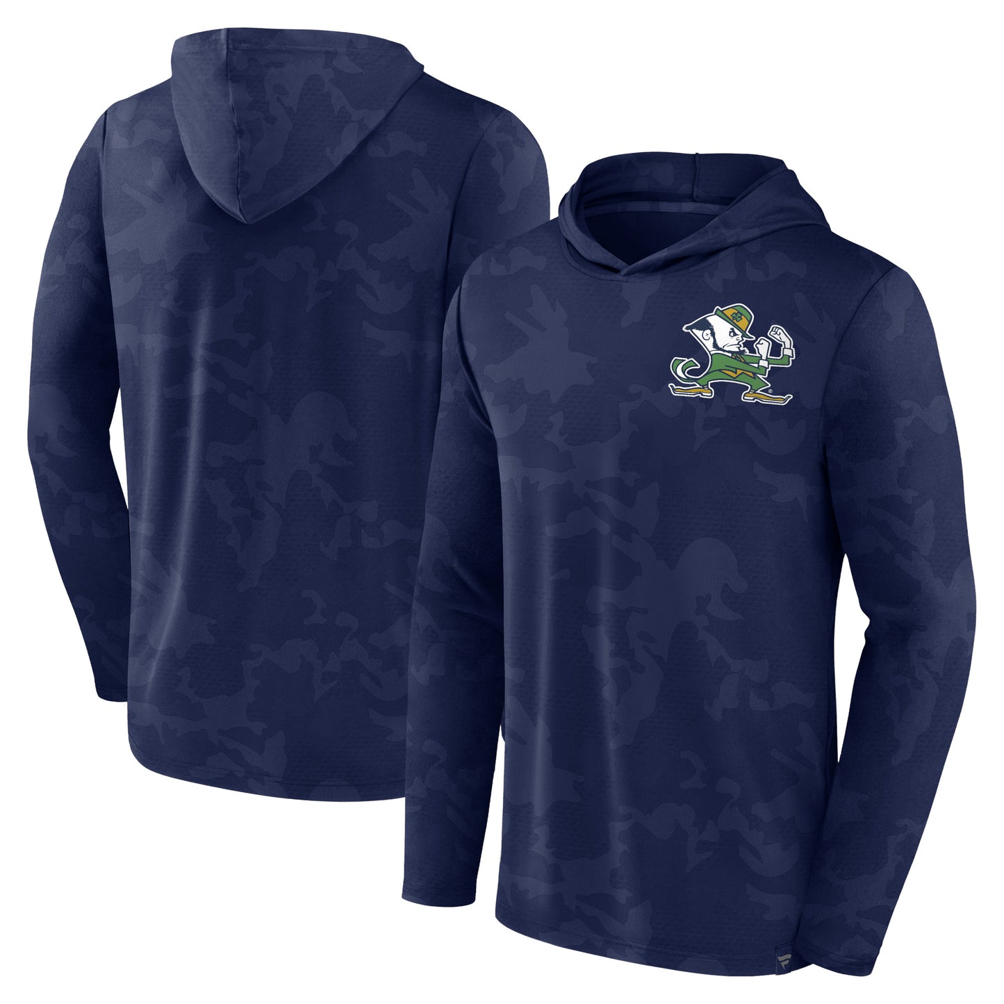 Men's Fanatics Navy Notre Dame Fighting Irish Camo Hoodie Long Sleeve T-Shirt