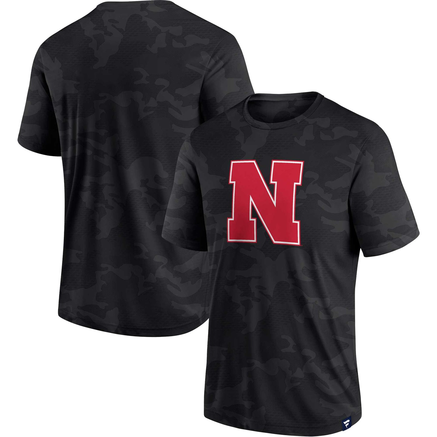 Men's Fanatics Black Nebraska Huskers Camo Logo T-Shirt
