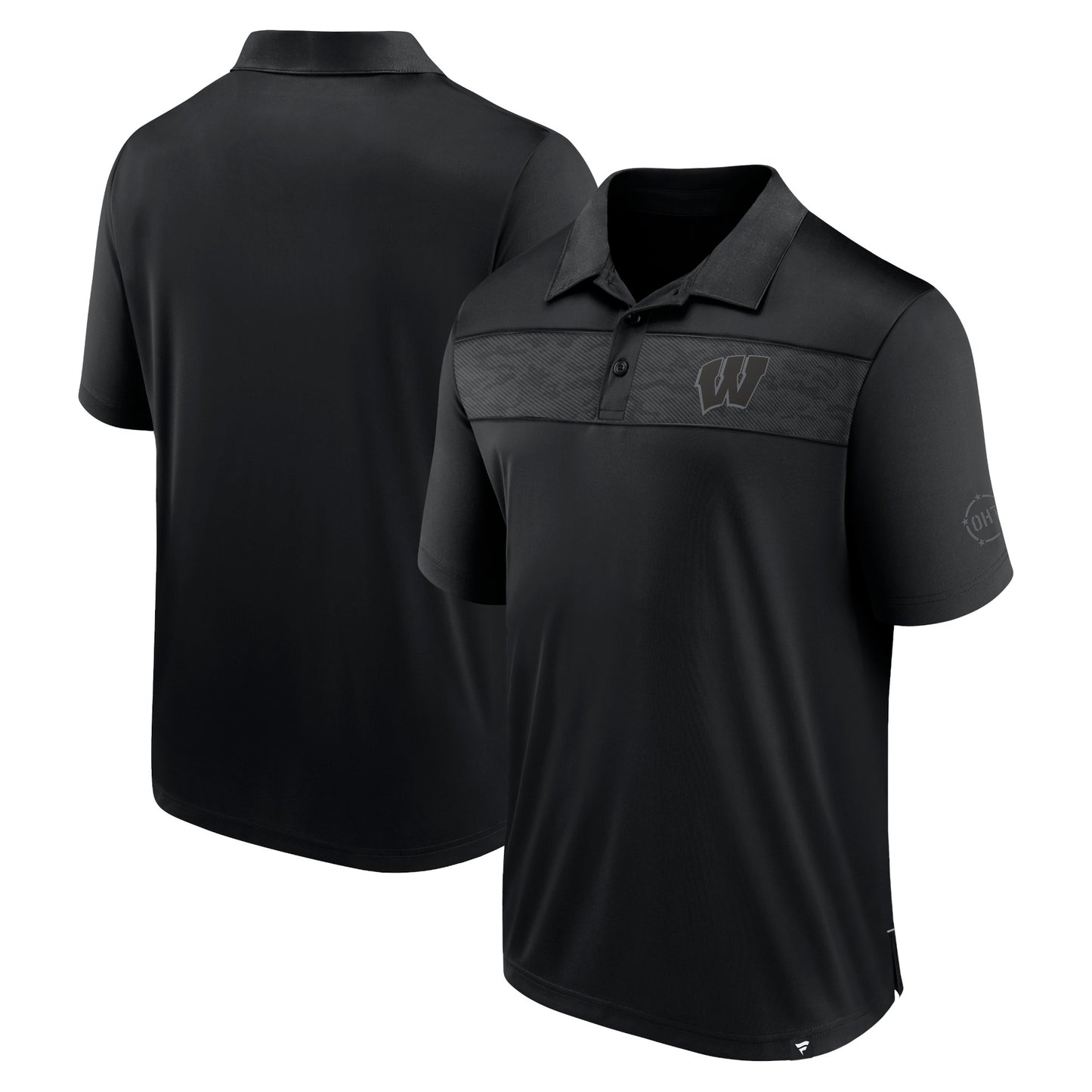 Men's Fanatics Black Wisconsin Badgers OHT Military Appreciation Polo