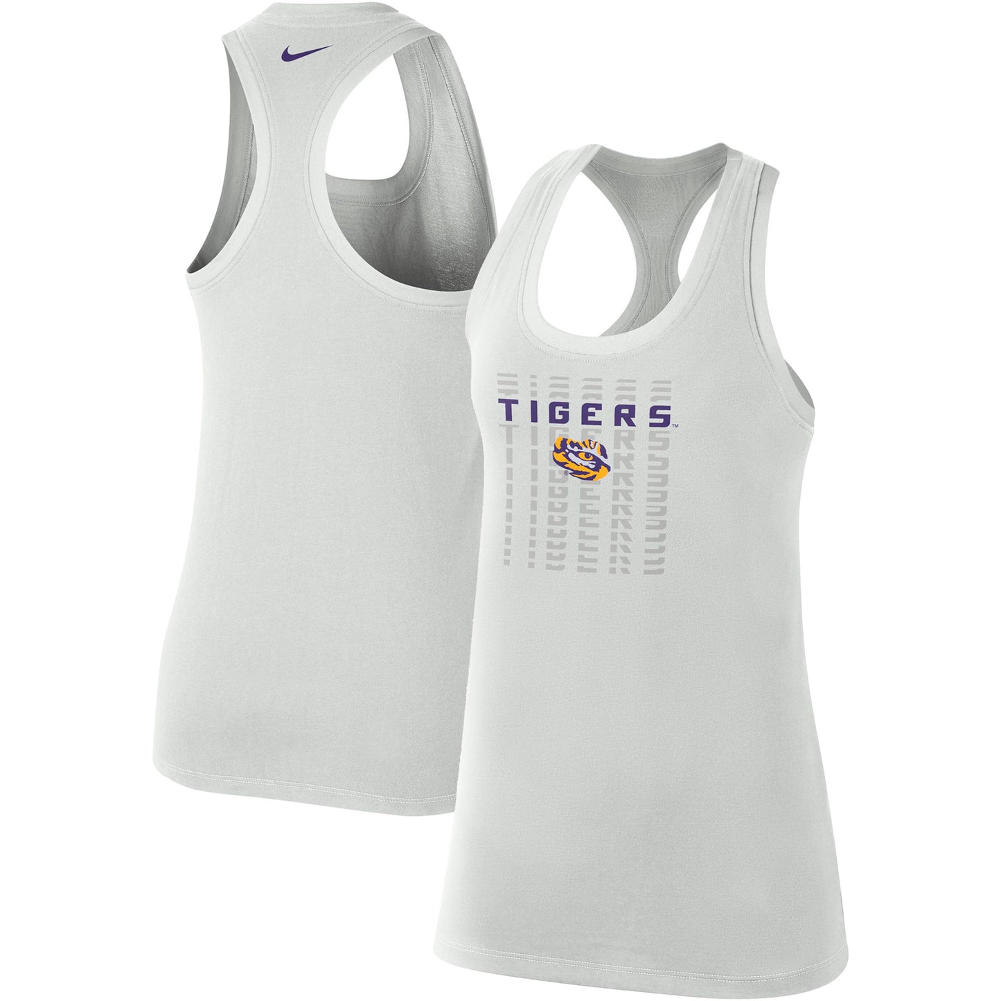 Women's Nike Gray LSU Tigers Game Time Tank Top