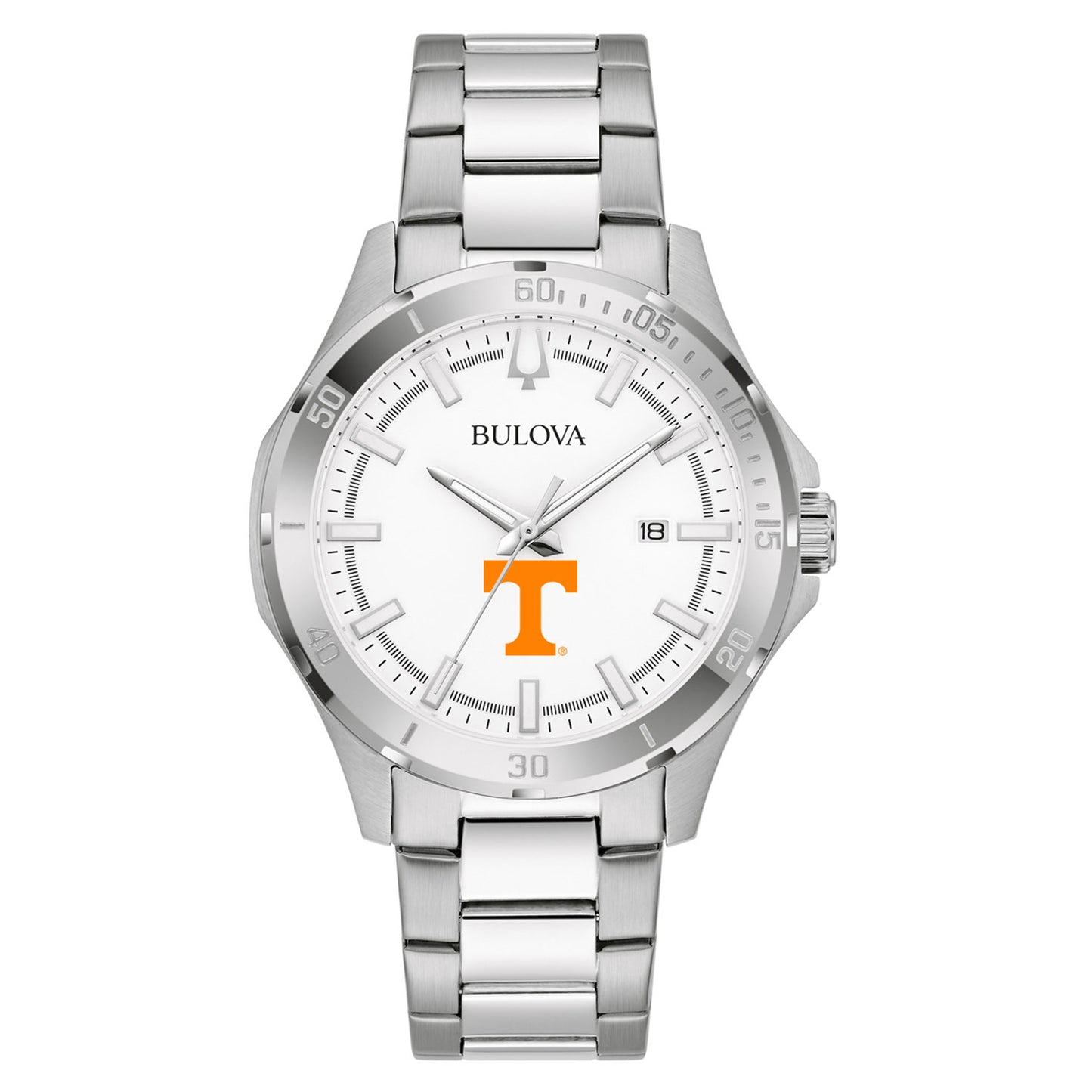 Men's Bulova Silver Tennessee Volunteers Stainless Steel Classic Sport Watch