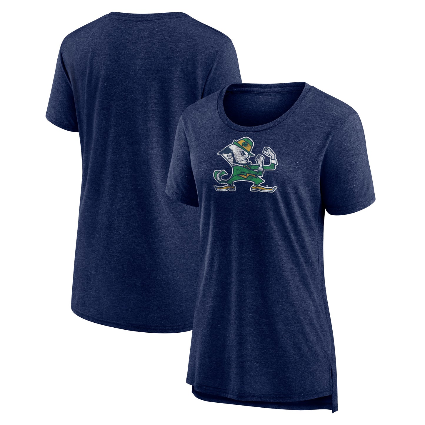 Women's Heather Navy Notre Dame Fighting Irish Tri-Blend T-Shirt