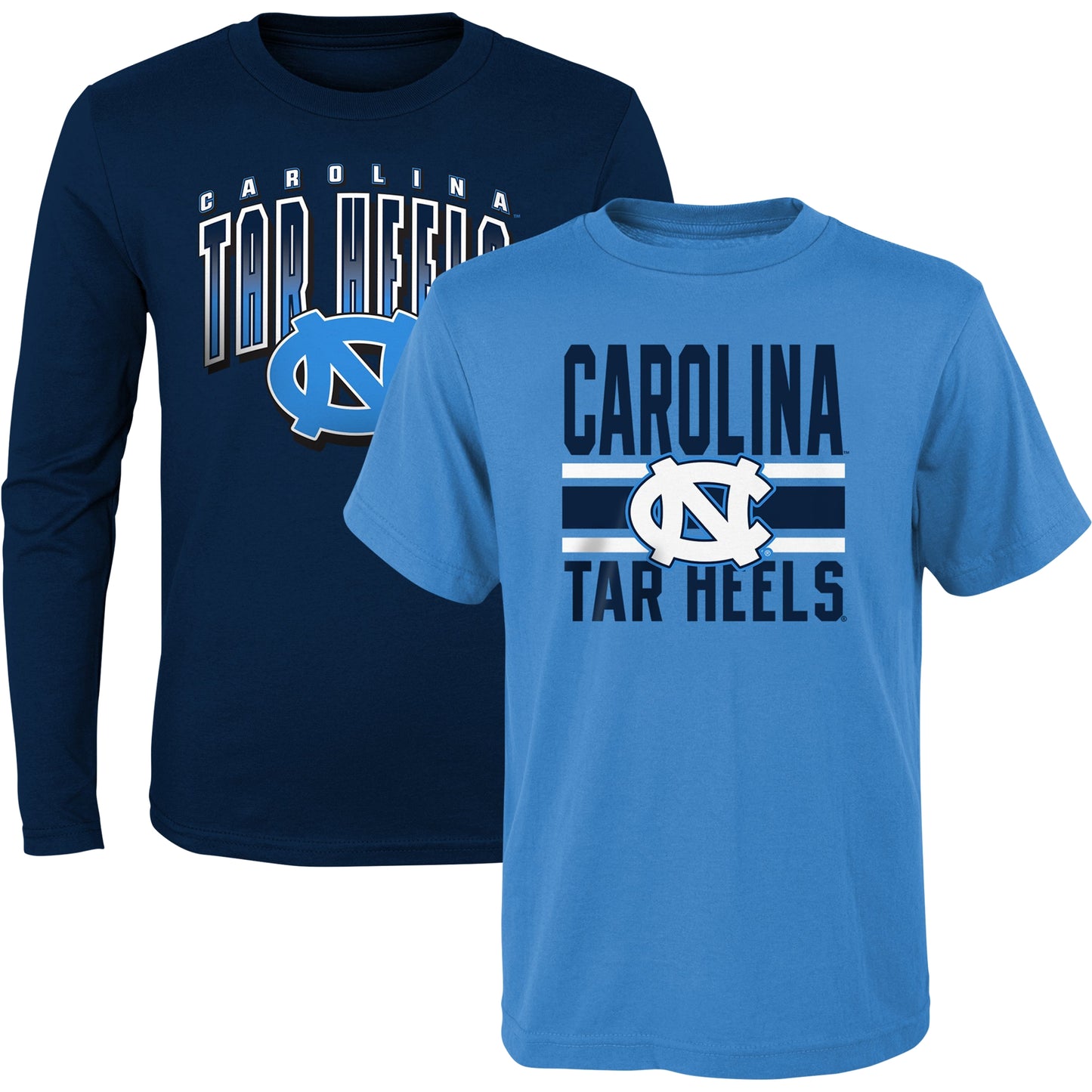 Youth Light Blue/Navy North Carolina Tar Heels Fan Wave T-Shirt Combo Pack