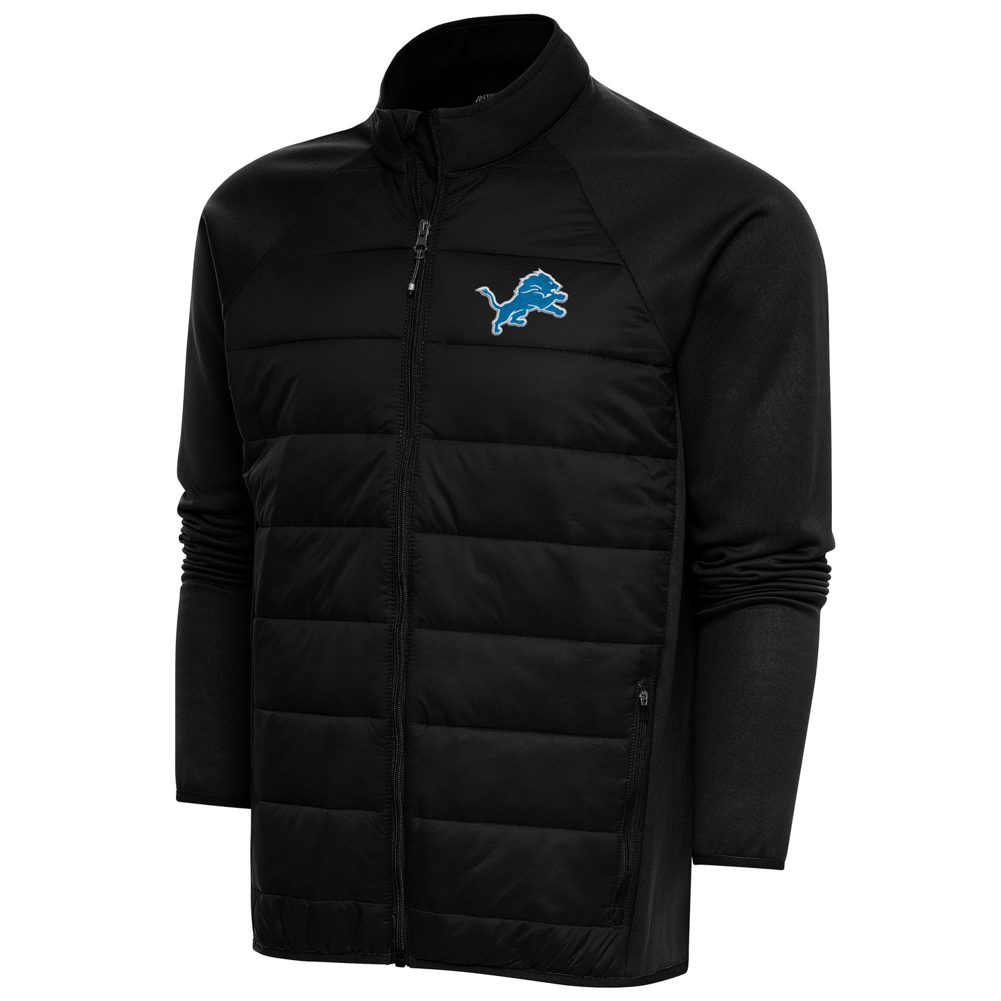 Men's Antigua Black Detroit Lions Altitude Full-Zip Jacket